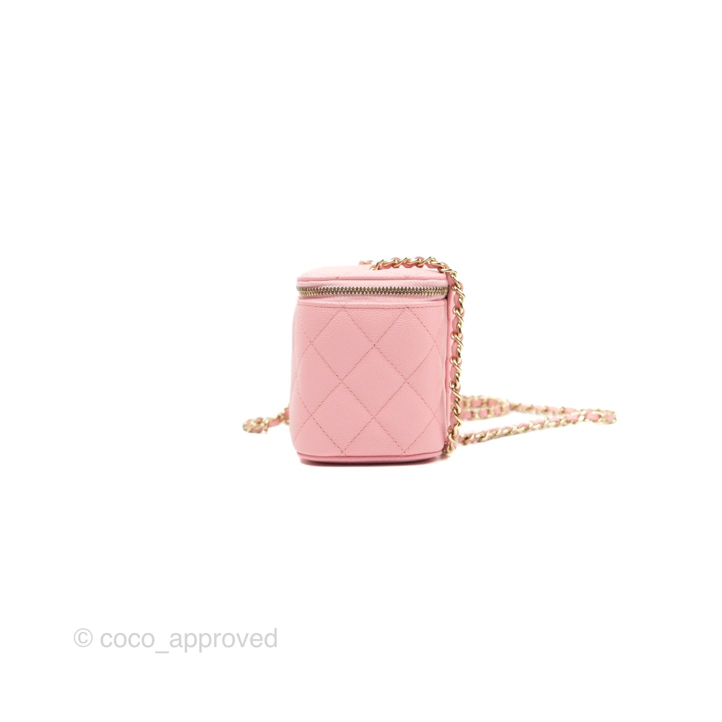 Chanel Classic Vanity With Chain Pink Caviar Gold Hardware