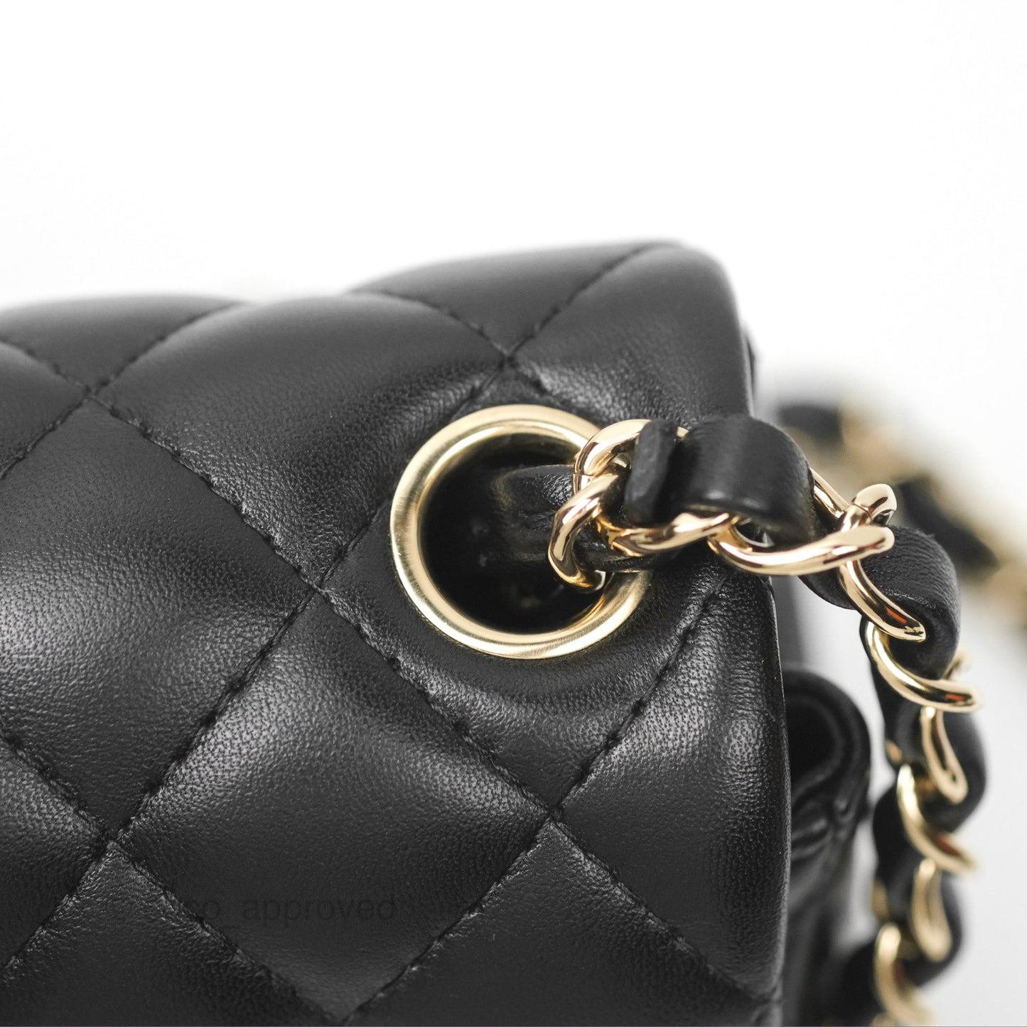 Chanel Mini Square Black Lambskin Gold Hardware