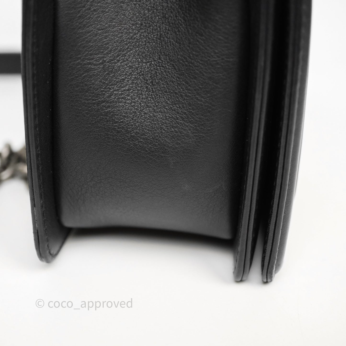 Chanel Quilted Medium Boy Black Calfskin Ruthenium Hardware