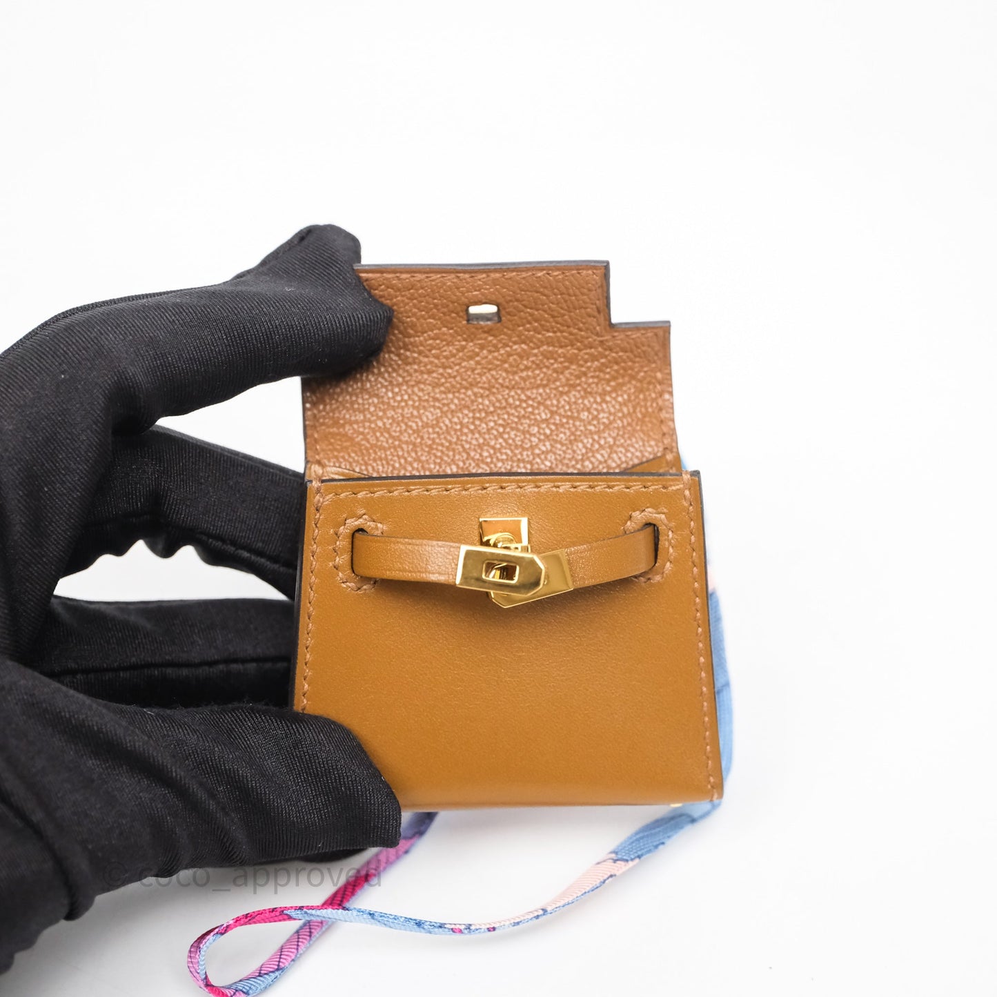 Hermes Mini Kelly Twilly Bag Charm Alezan 3G Tadelakt