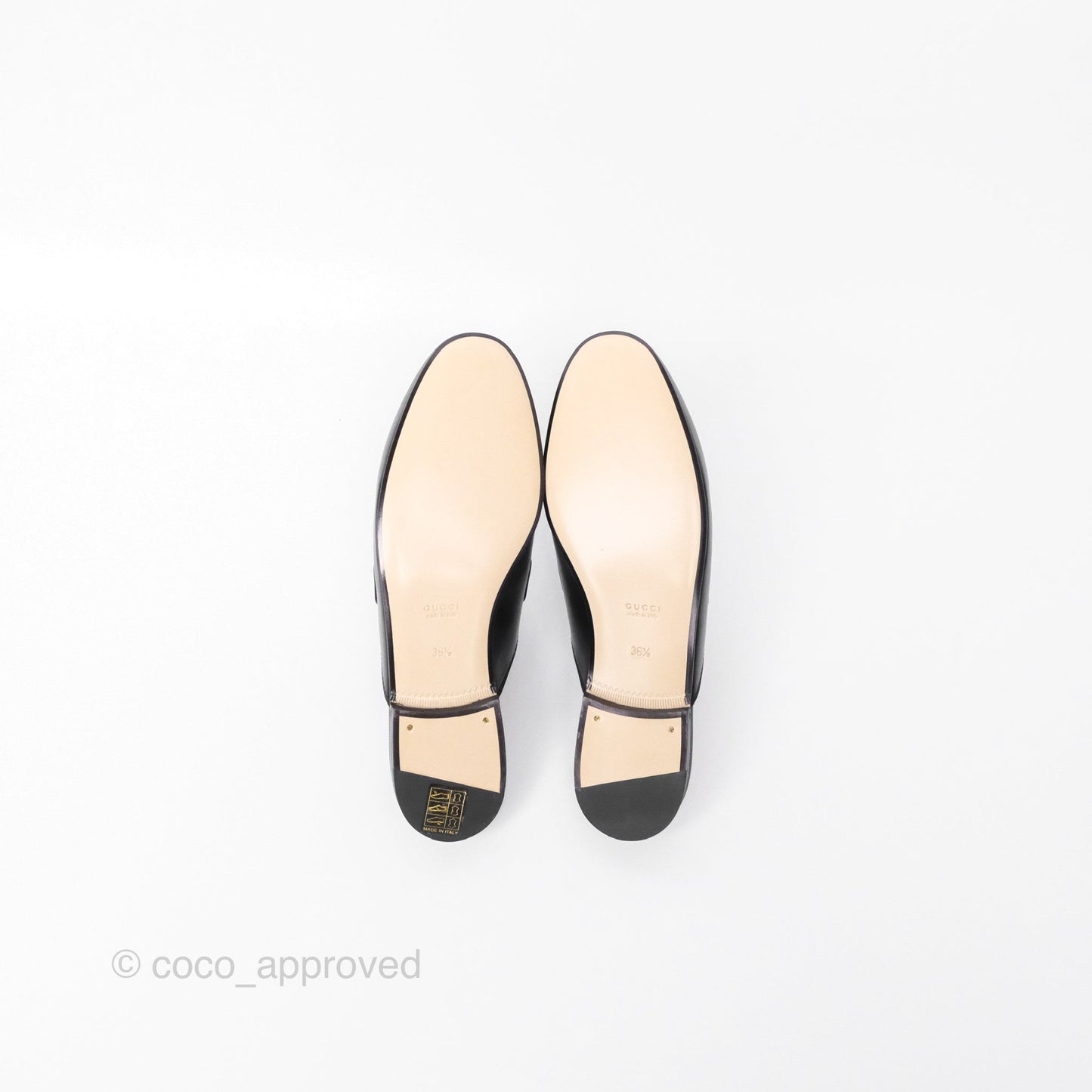 Gucci Princetown Black Leather Slippers Size 36.5