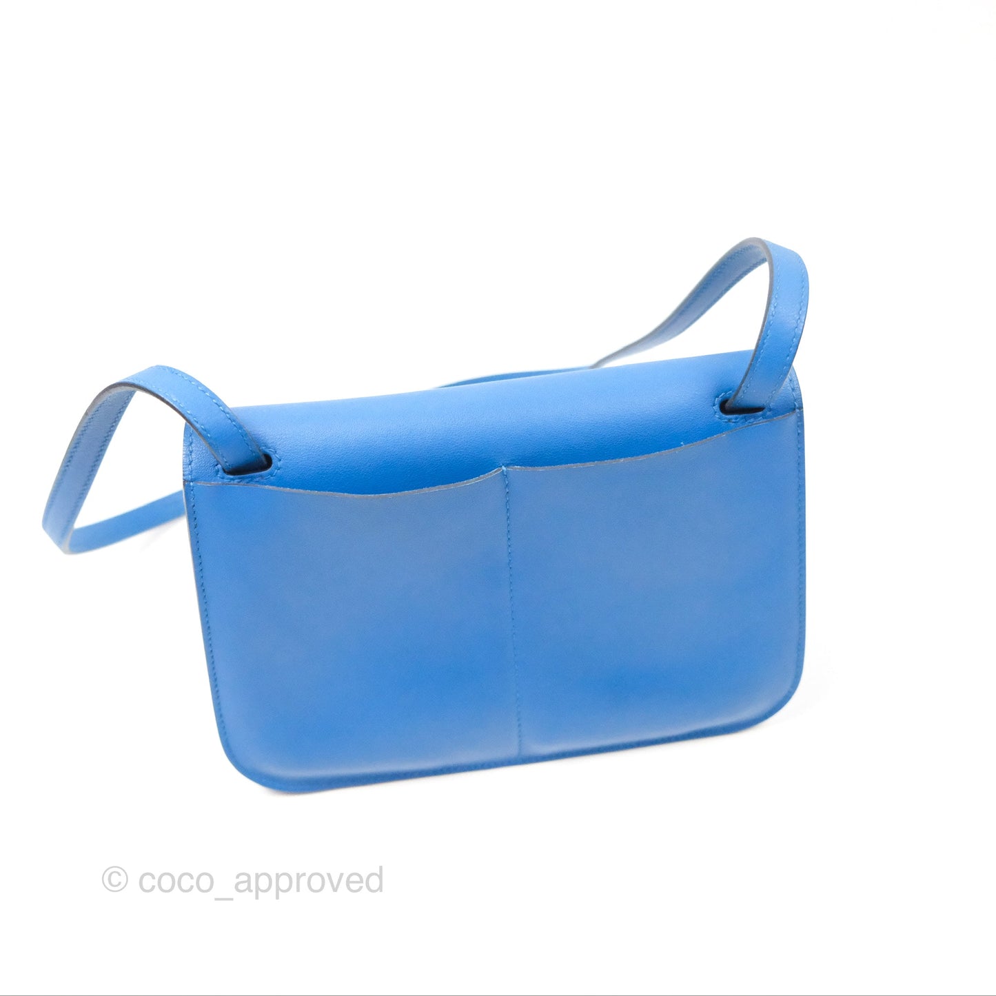 Hermès Halzan 22 Mini Bleu Zellige Swift Palladium Hardware