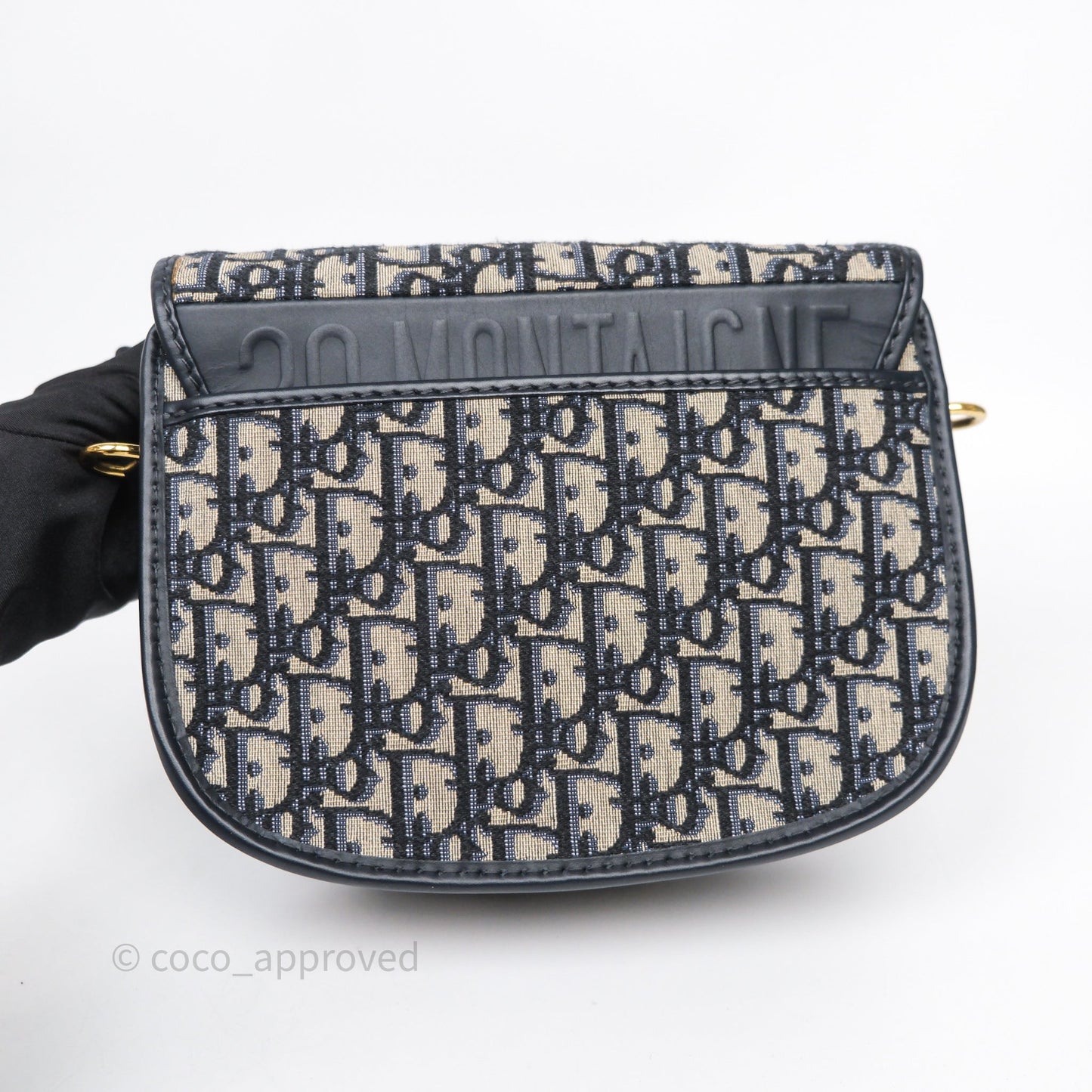 Christian Dior Medium Bobby Bag Blue Oblique Jacquard Canvas
