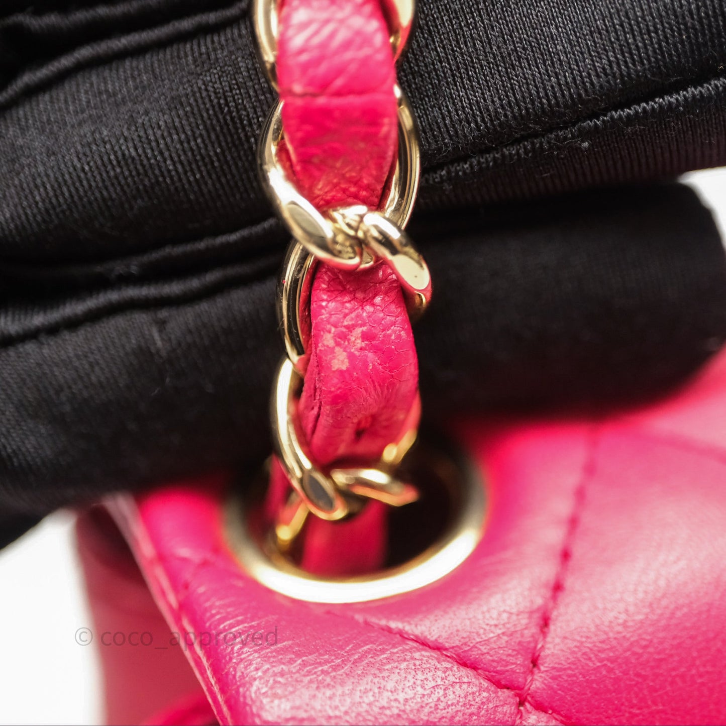Chanel Mini Square Flap Quilted Dark Pink Lambskin Gold Hardware