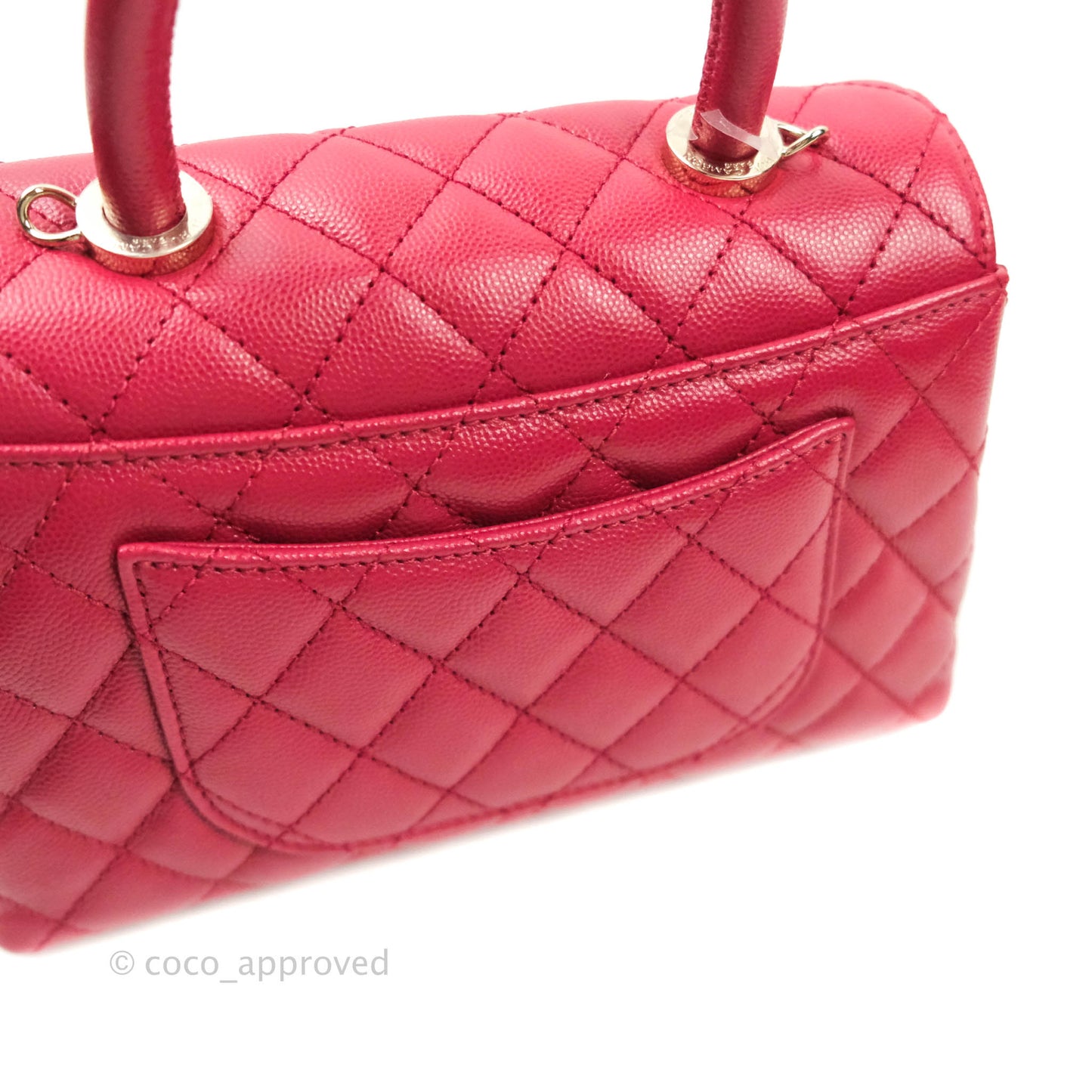 Chanel Mini (Small) Coco Handle Quilted Red Caviar Gold Hardware 21A