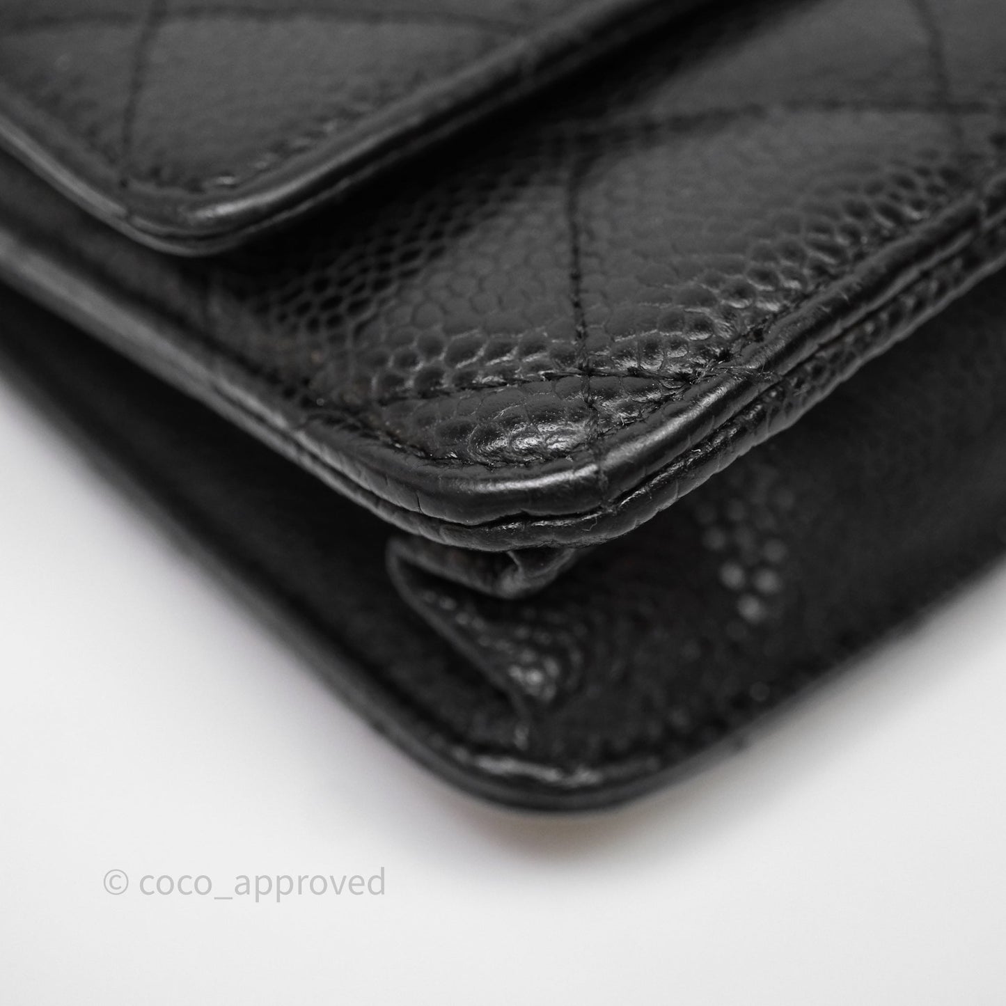 Chanel Quilted WOC Black Caviar Gold Hardware