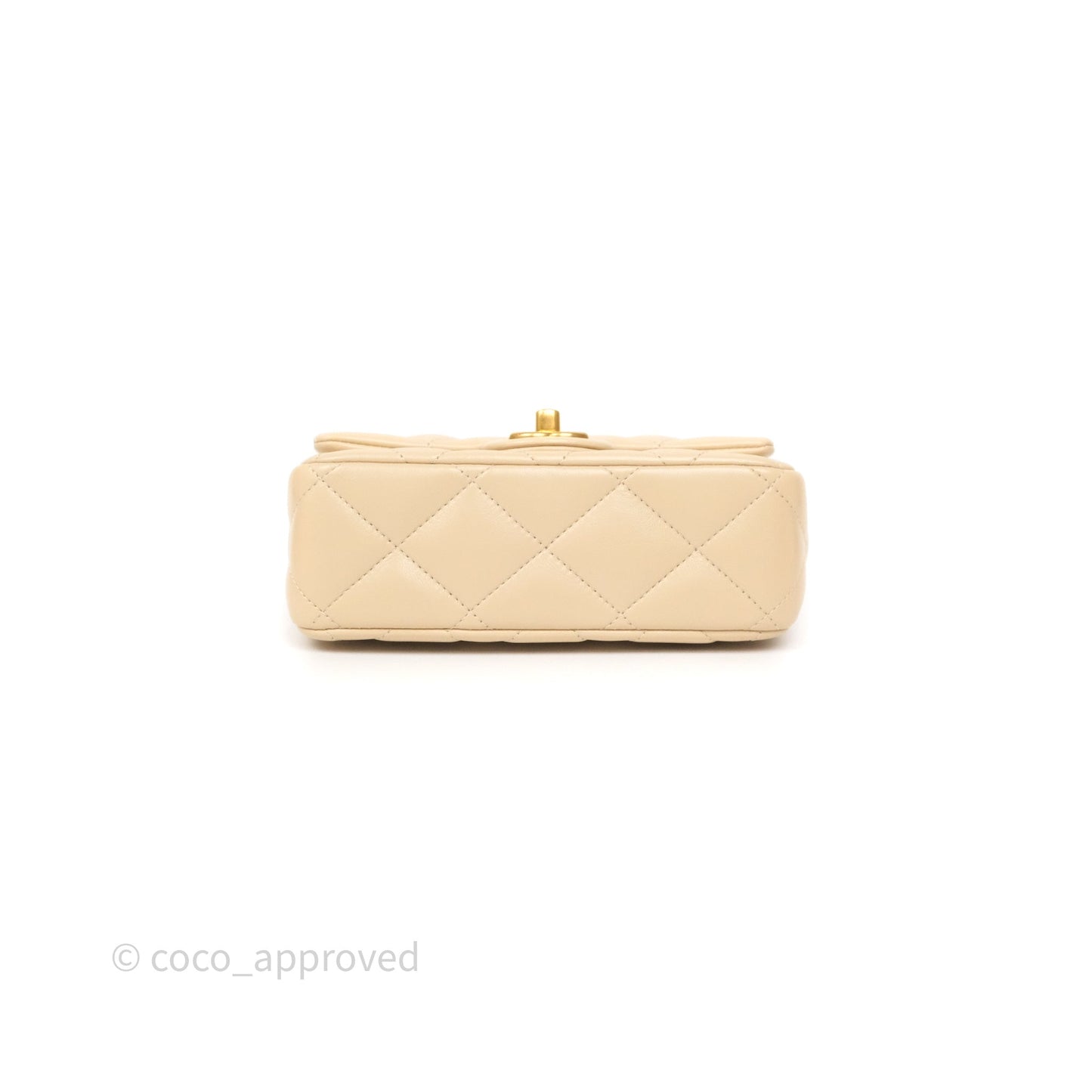 Chanel Sweetheart Mini Flap Beige Shiny Lambskin Aged Gold Hardware