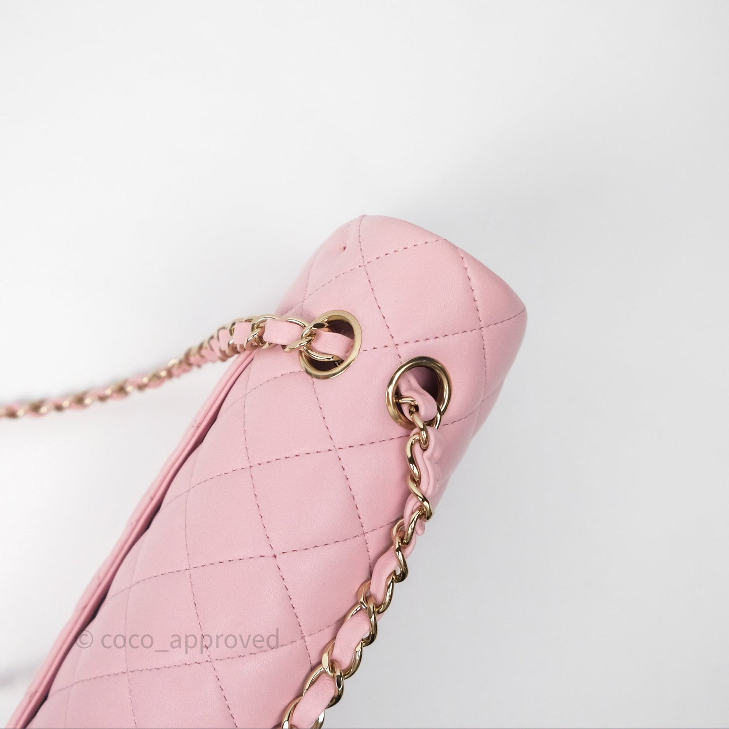 Chanel Classic M/L Medium Flap Quilted Pink Lambskin Gold Hardware
