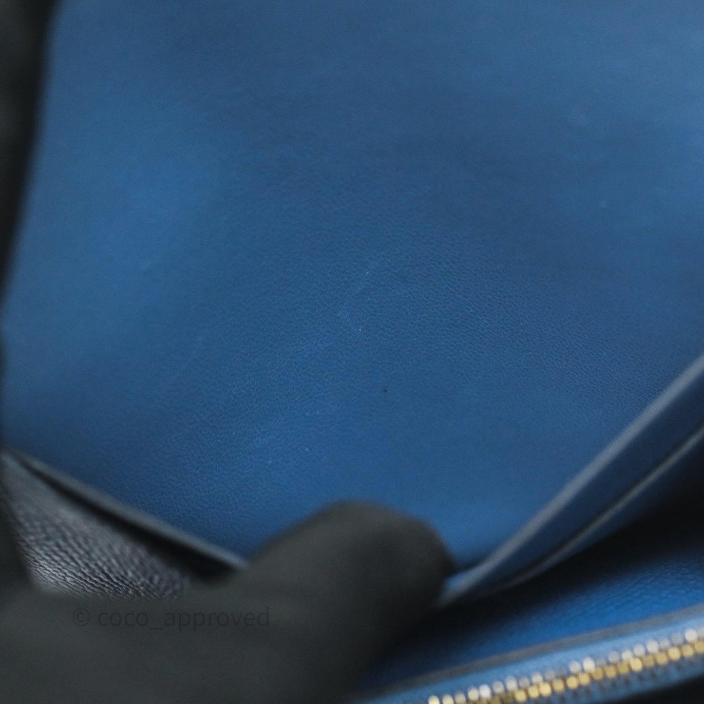 Hermès Constance Short Wallet Bleu Agate R2 Epsom Gold Hardware