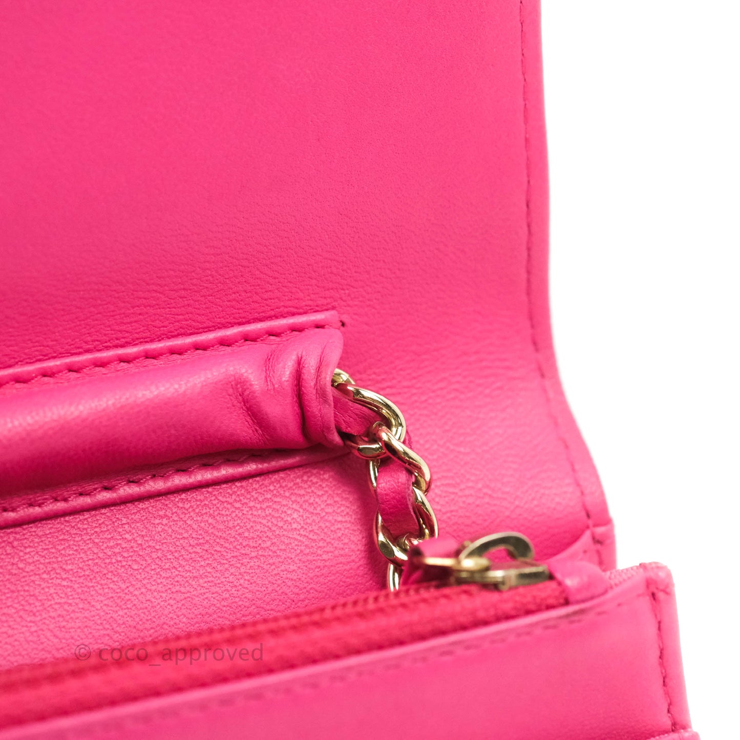 Chanel Quilted Wallet on Chain WOC Pink Lambskin Gold Hardware