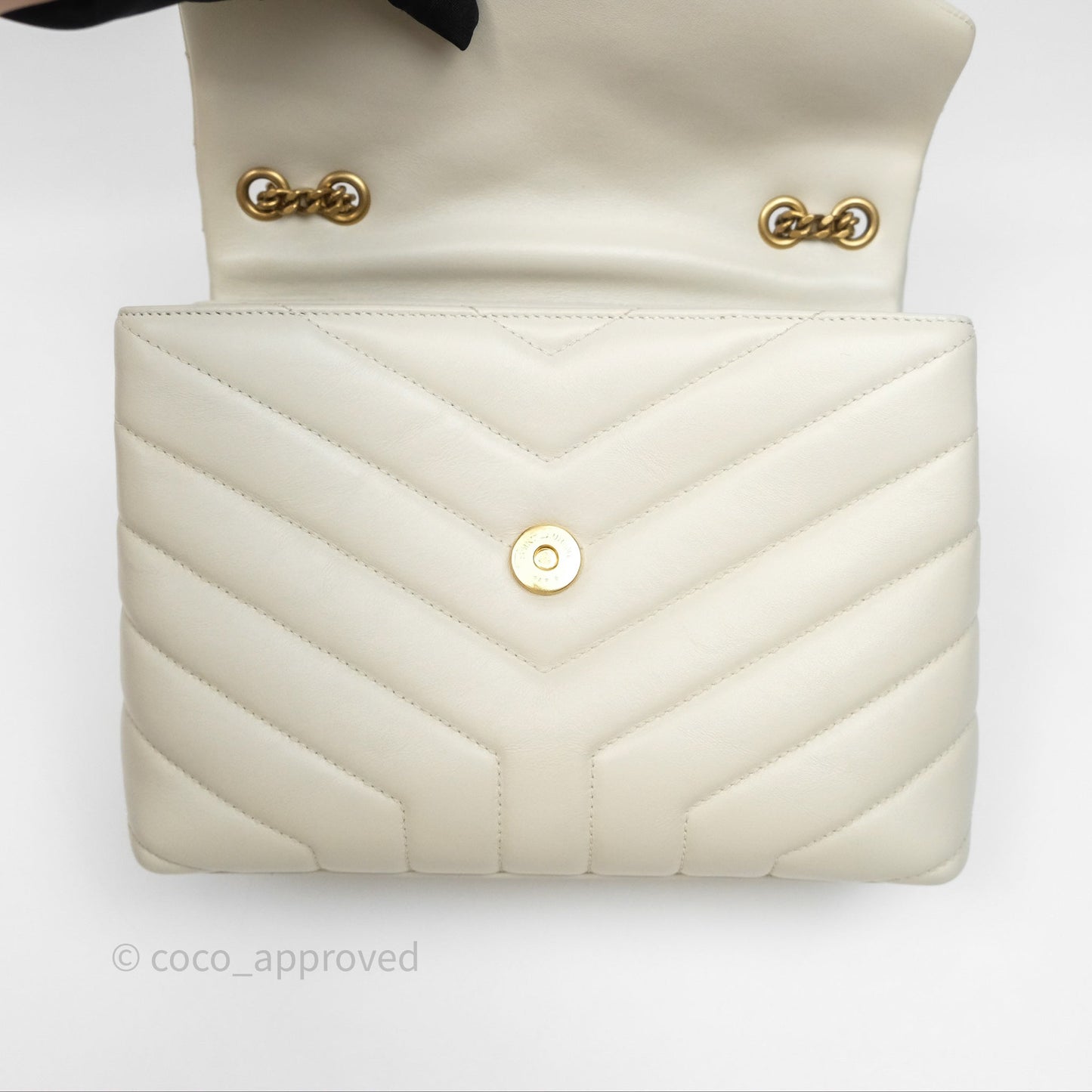 Saint Laurent Loulou Small Flap Bag Ivory Light Beige Gold Hardware