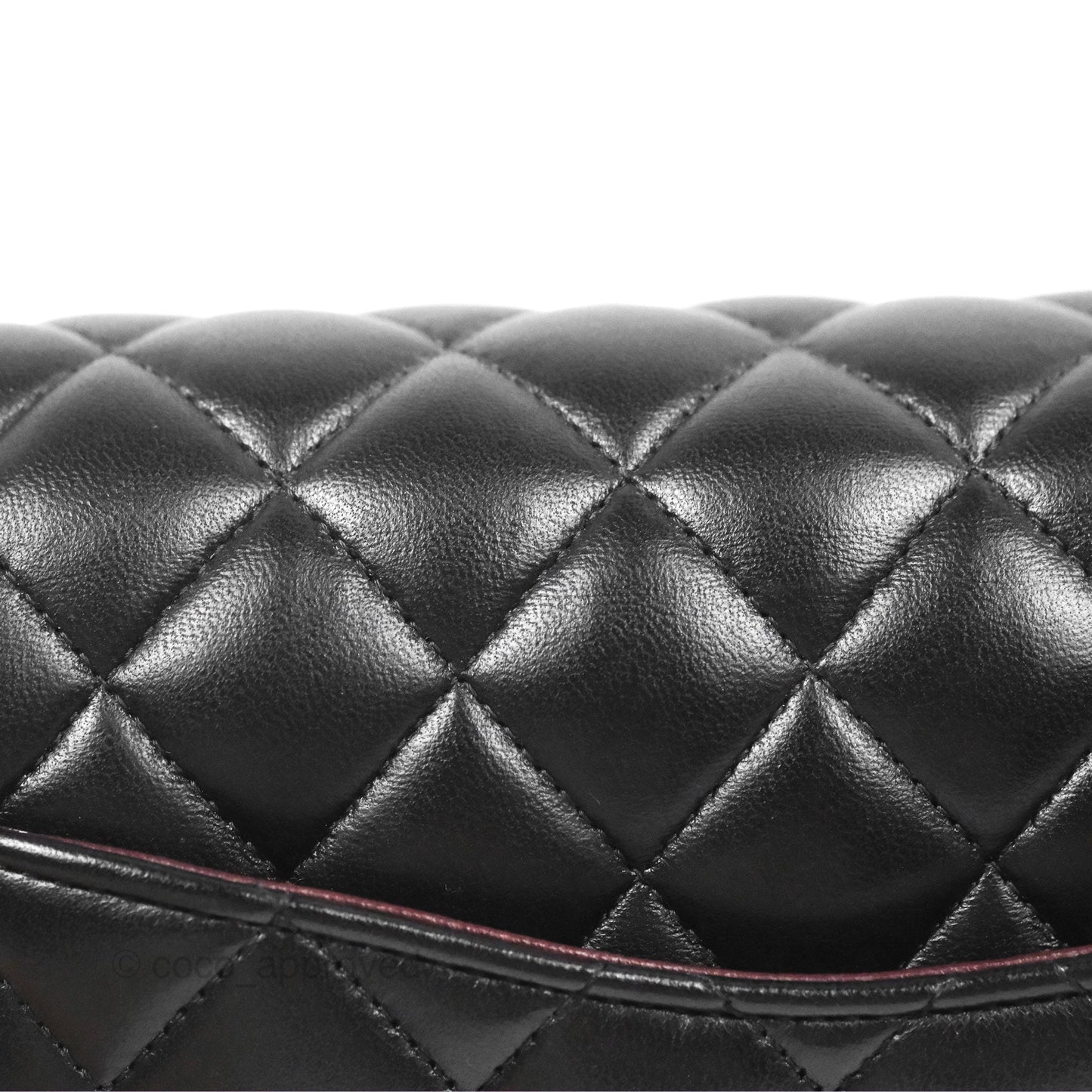 Chanel Classic M/L Medium Flap Quilted Black Lambskin Silver Hardware