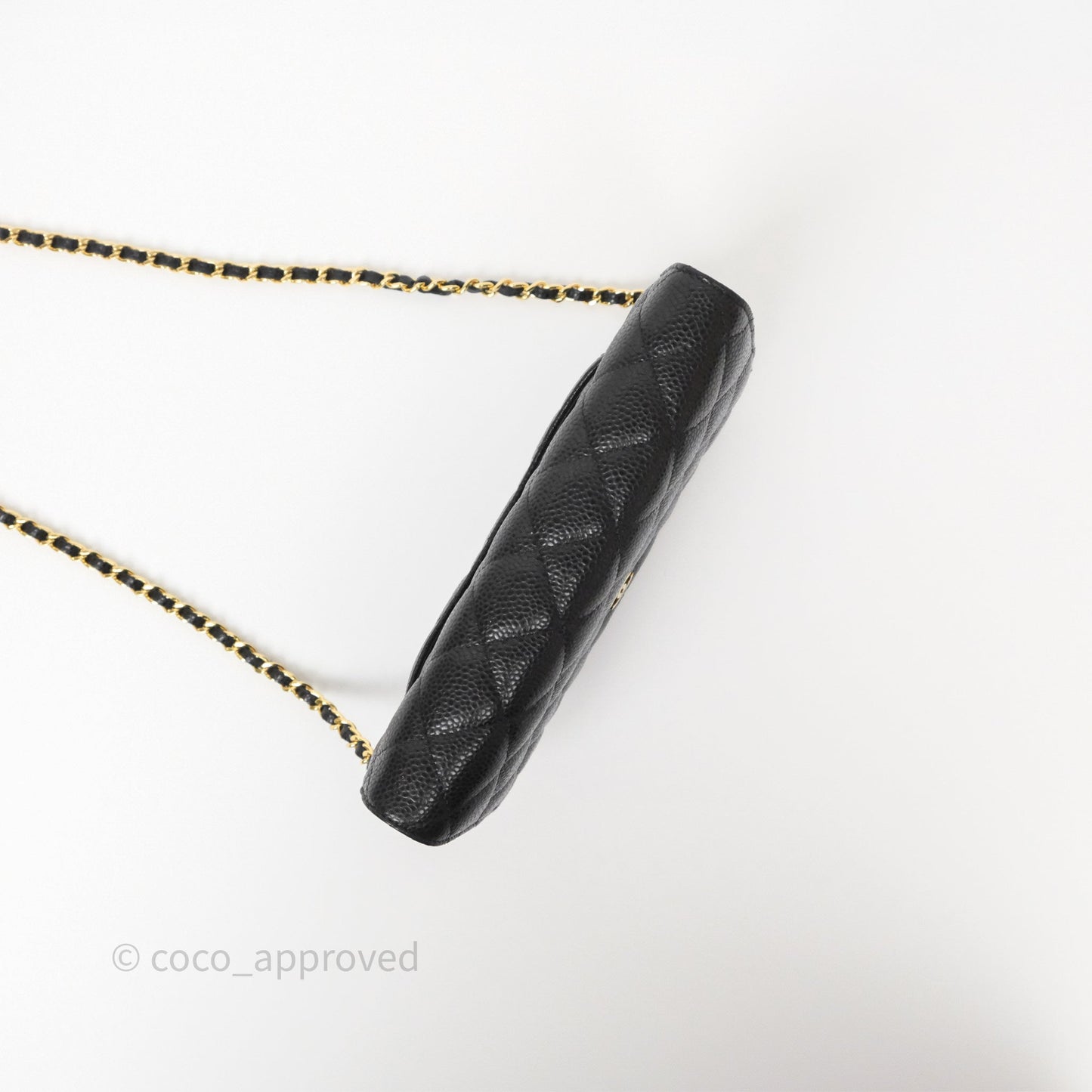 Chanel Classic Wallet On Chain WOC Quilted  Black Caviar Gold Hardware