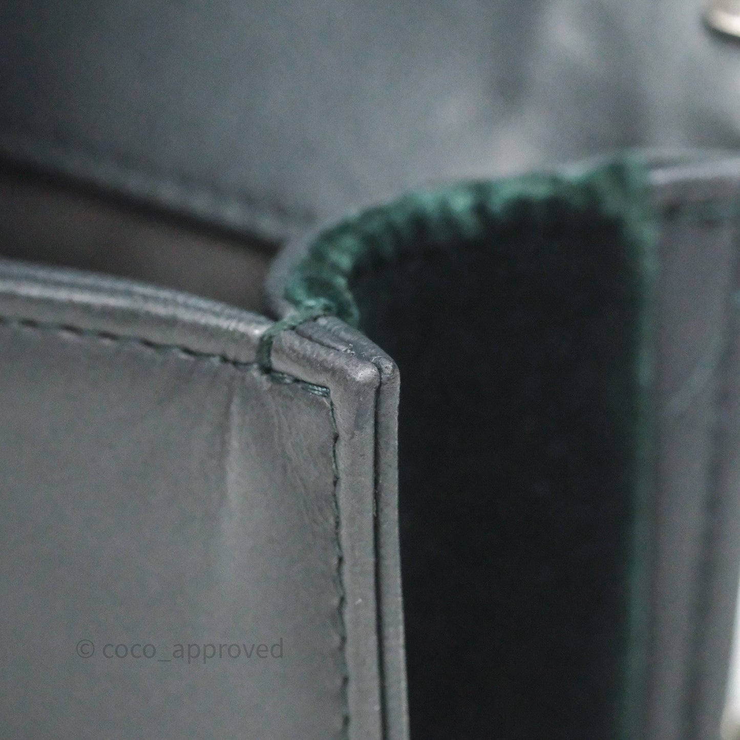 Chanel Small Boy Quilted Dark Green Velvet Ruthenium Hardware
