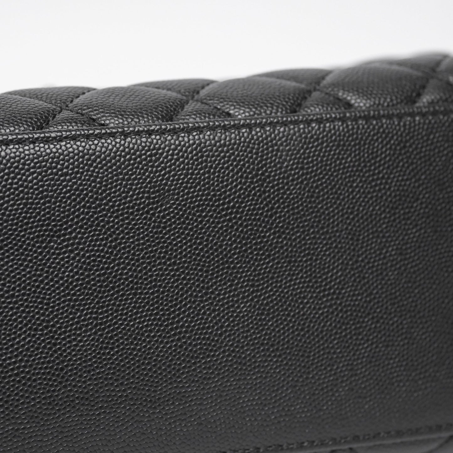 Chanel Medium Coco Handle Quilted Black Caviar Aged Gold Hardware