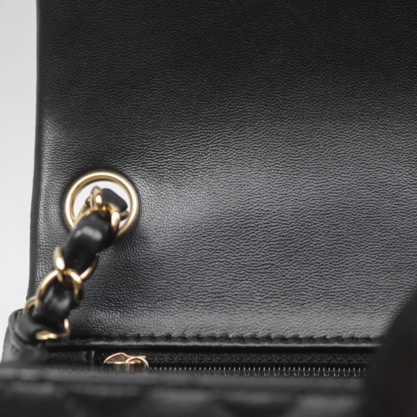 Chanel Mini Square Black Lambskin Gold Hardware