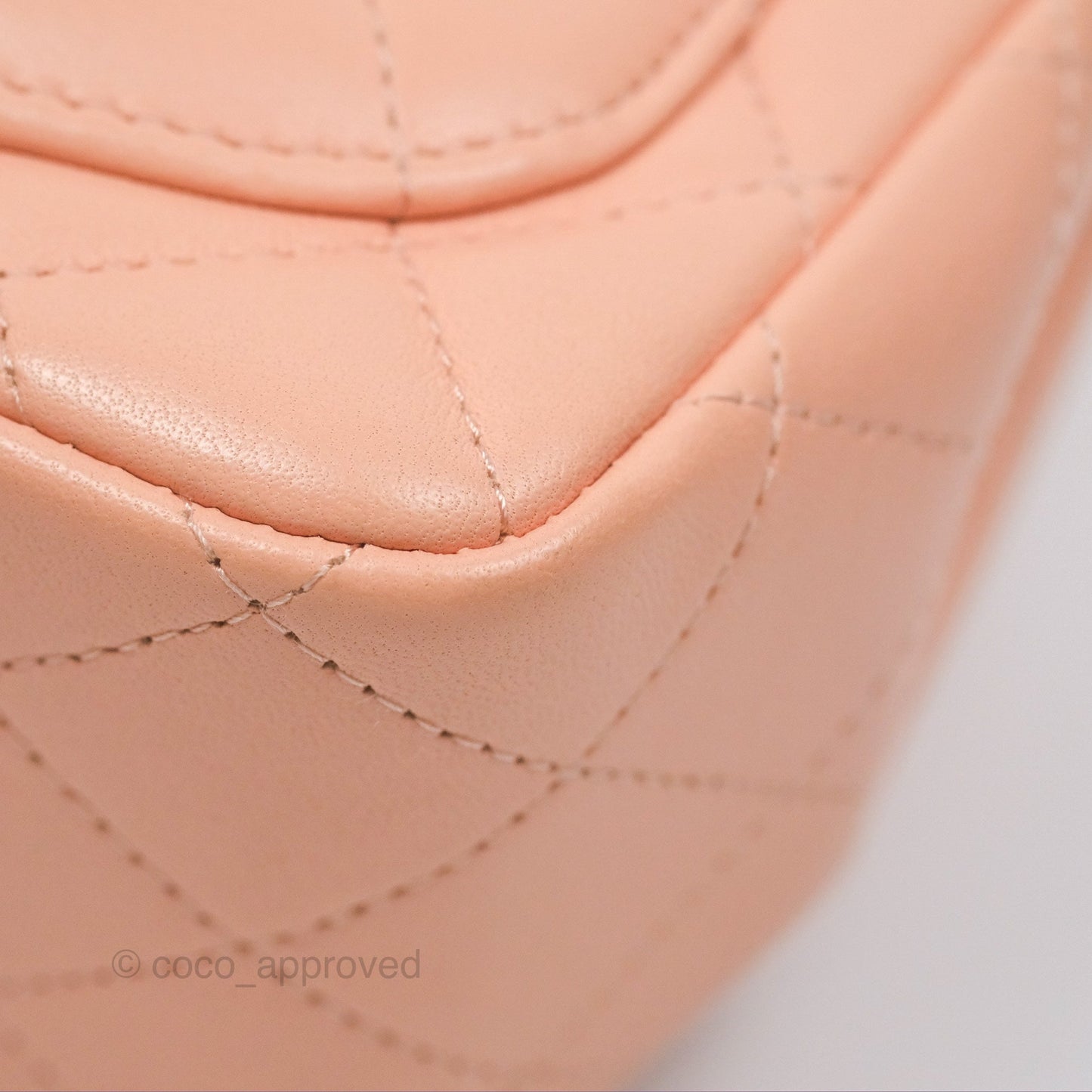 Chanel Quilted Mini Square Lambskin Light Beige Pink Gold Hardware