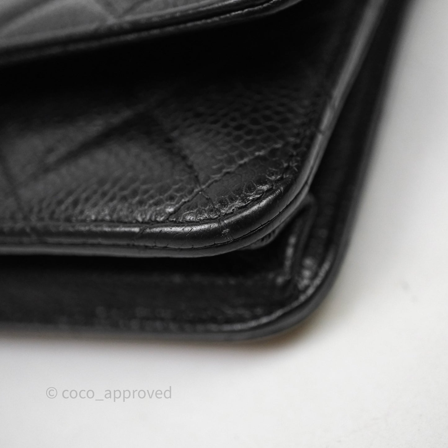 Chanel Classic Wallet On Chain WOC Quilted Black Caviar Gold Hardware