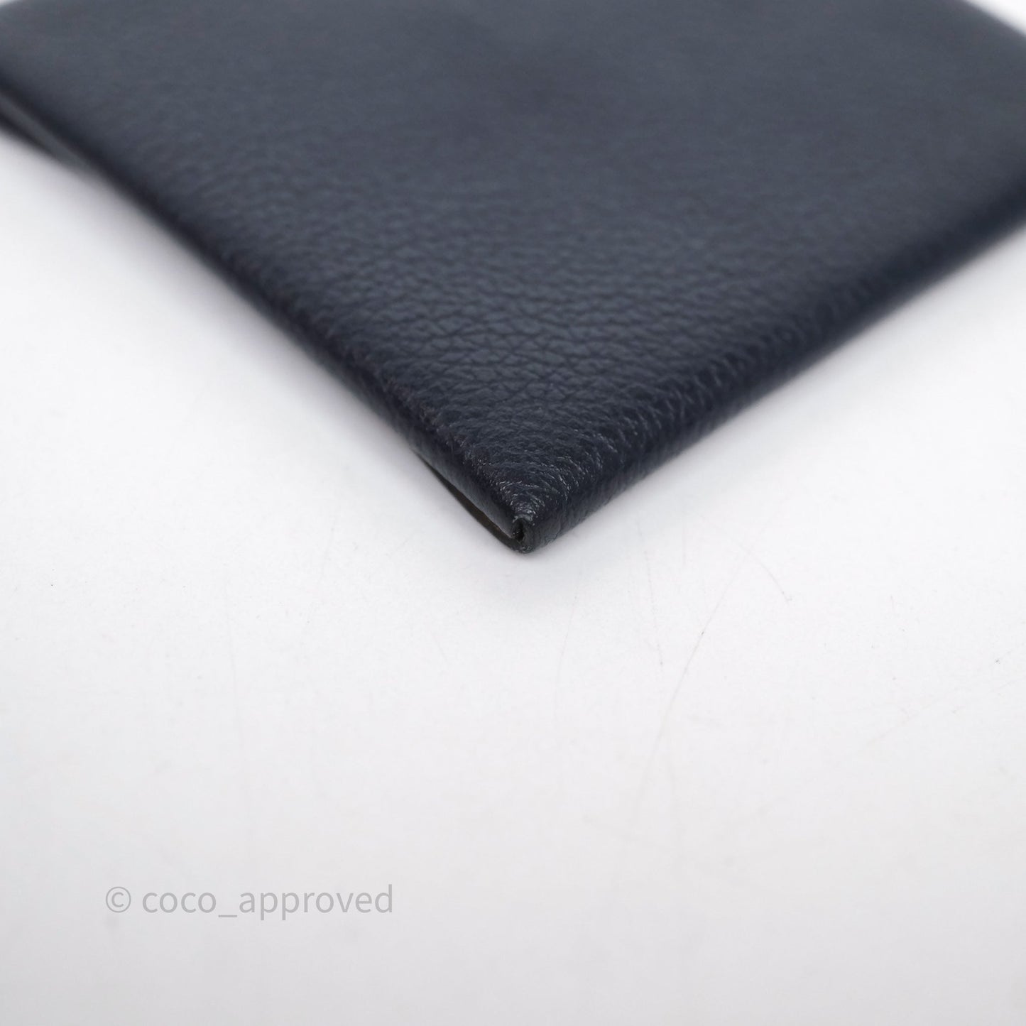 Hermès Bastia Coin Purse Bleu Nuit 2Z/ Caramel 28 Evercolor