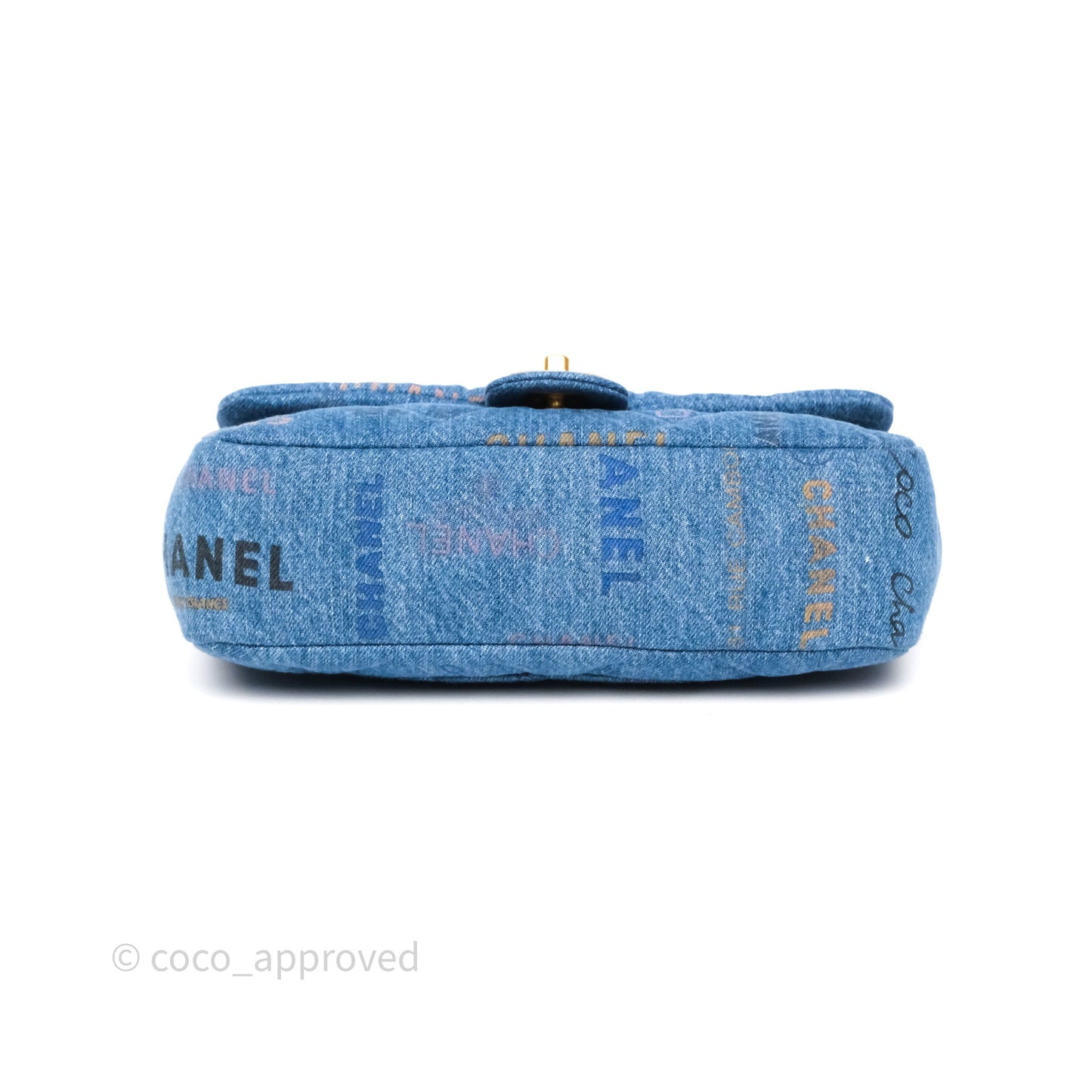 Chanel Large Denim Mood Flap Quilted Blue Multicolor 22P