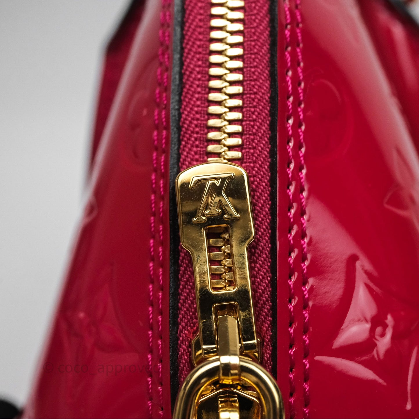 Louis Vuitton Alma BB Red Patent Gold Hardware