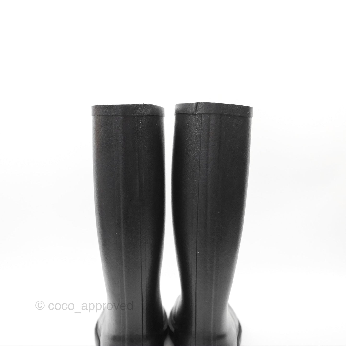 Chanel CC Black Rubber Rain Boots Size 37