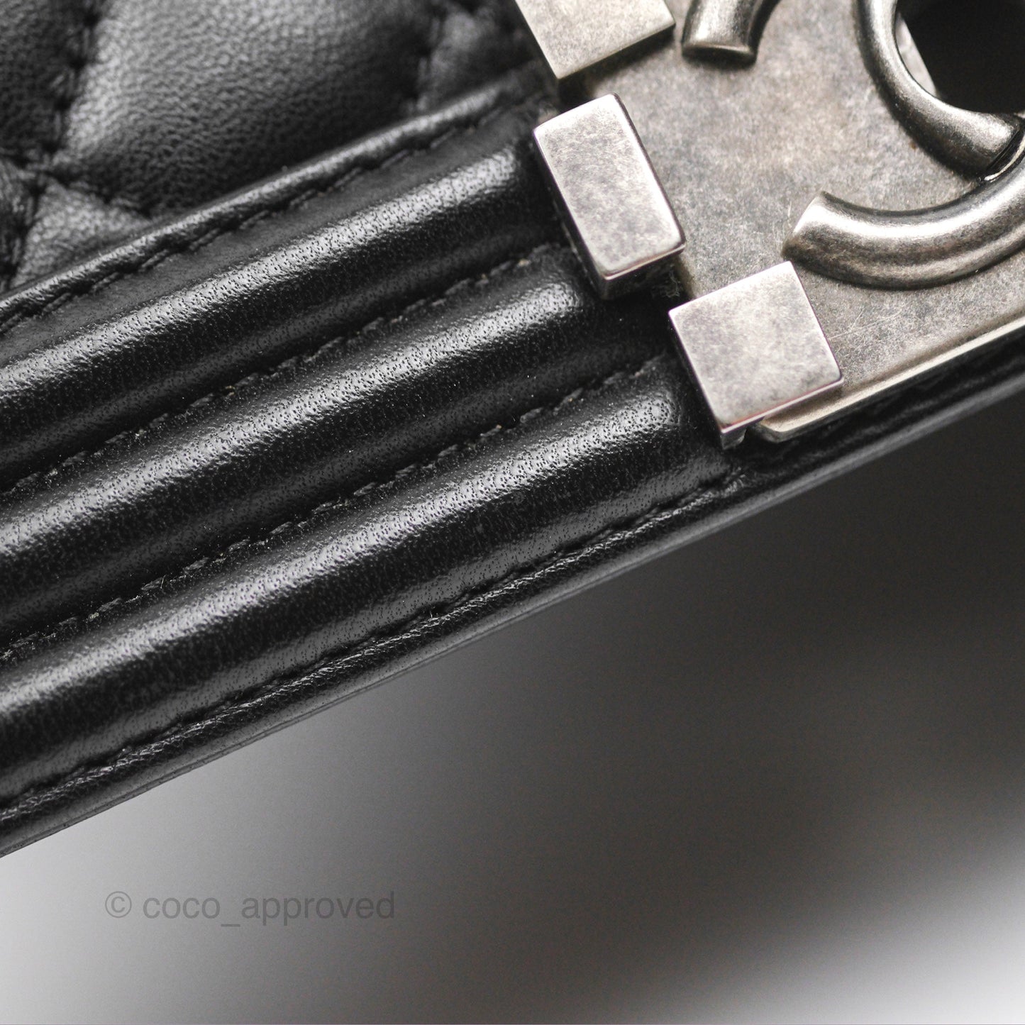 Chanel Medium Boy Quilted Black Lambskin Ruthenium Hardware
