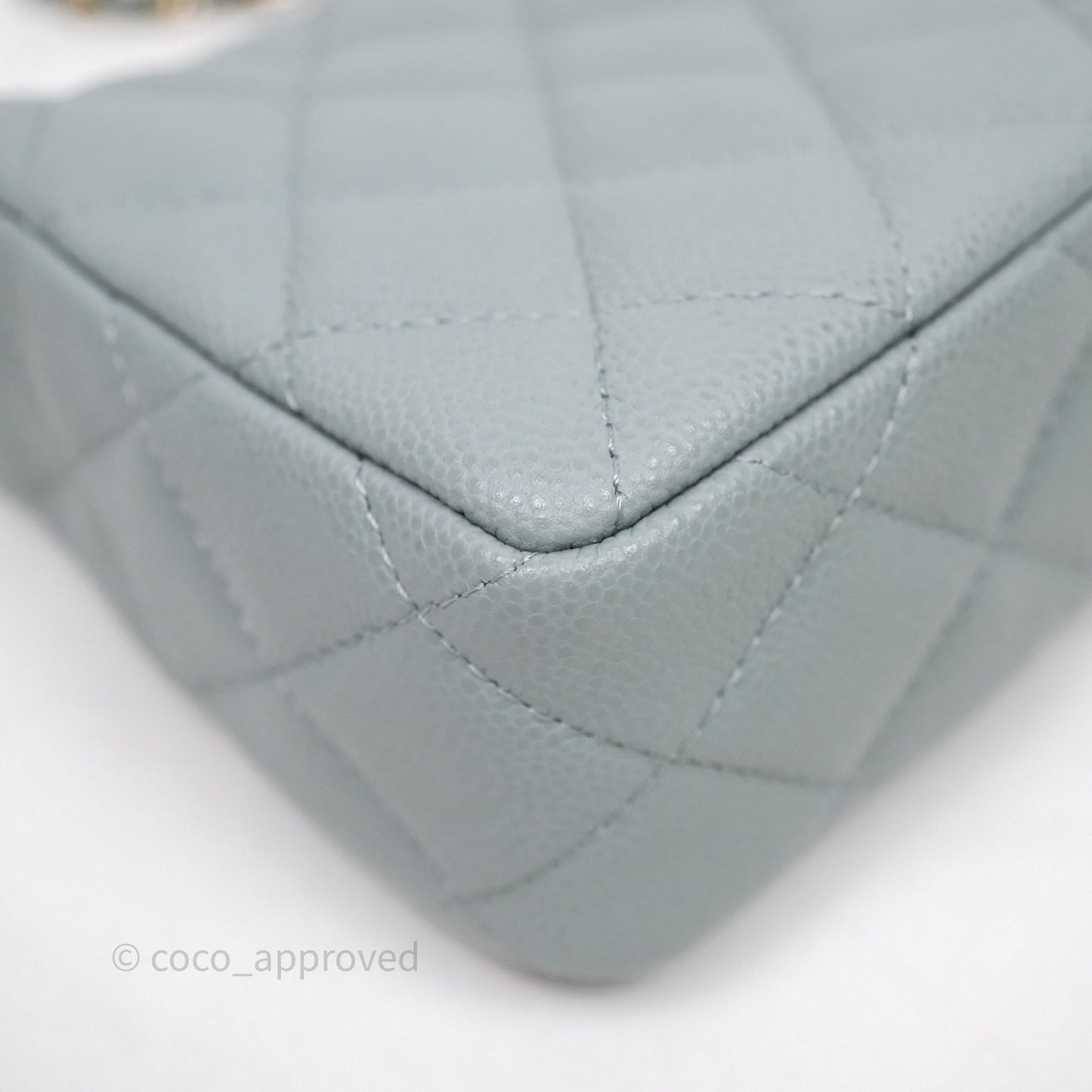 Chanel Clutch on Chain Tiffany Green Caviar Gold Hardware