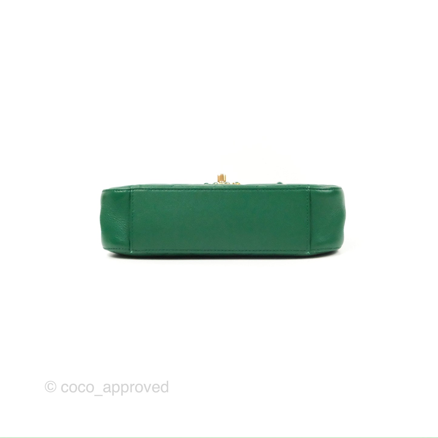 Chanel Chain Infinity Top Handle Bag Green Lambskin Aged Gold Hardware