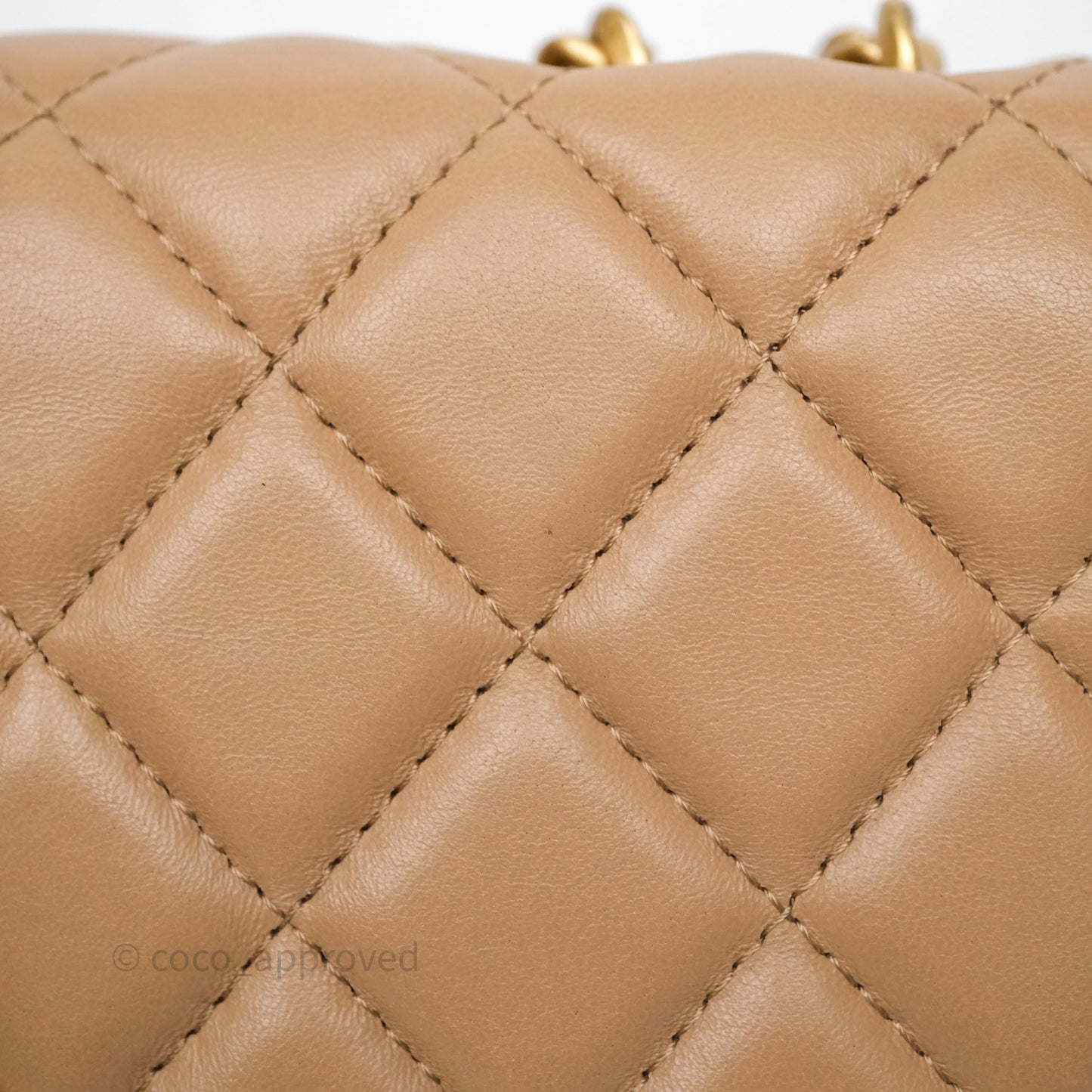 Chanel All Slide Wallet on Chain WOC Adjustable Chain Quilted Beige Lambskin
