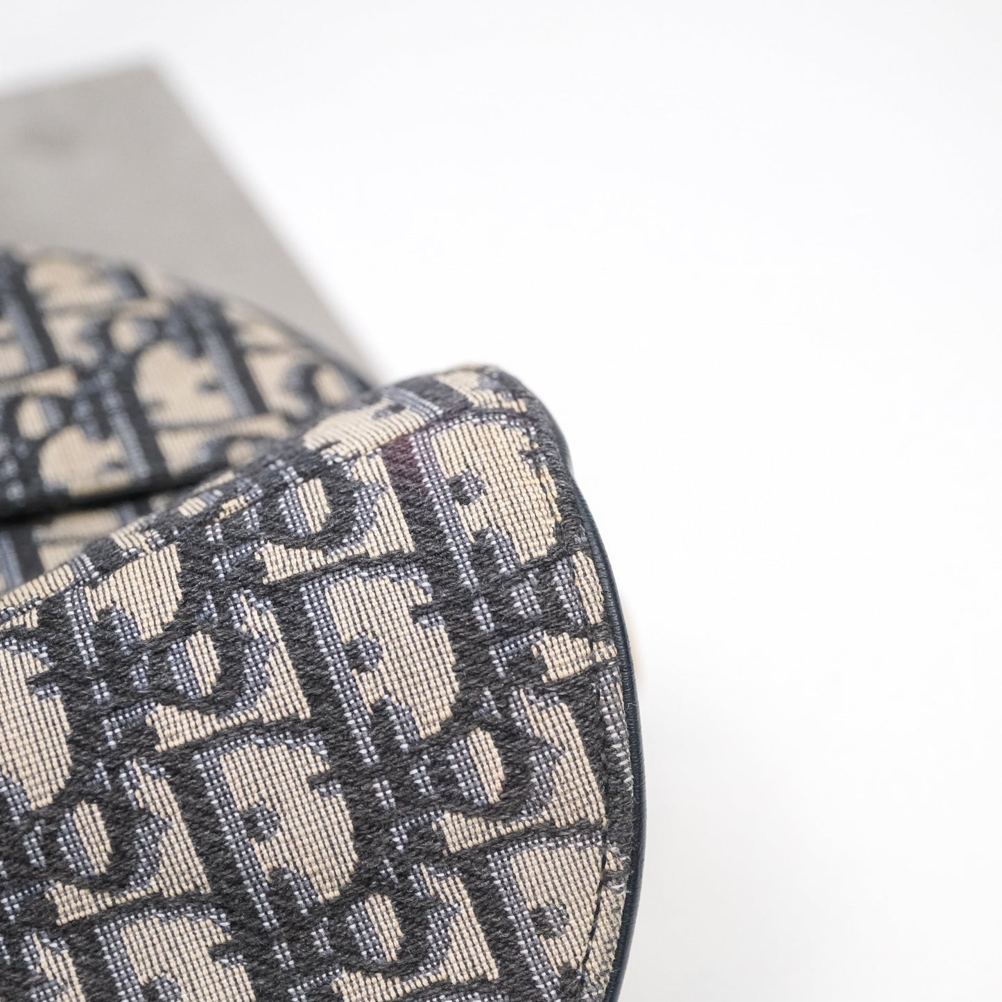 Christian Dior Saddle Bag Navy Dior Oblique Embroidery Gold Hardware