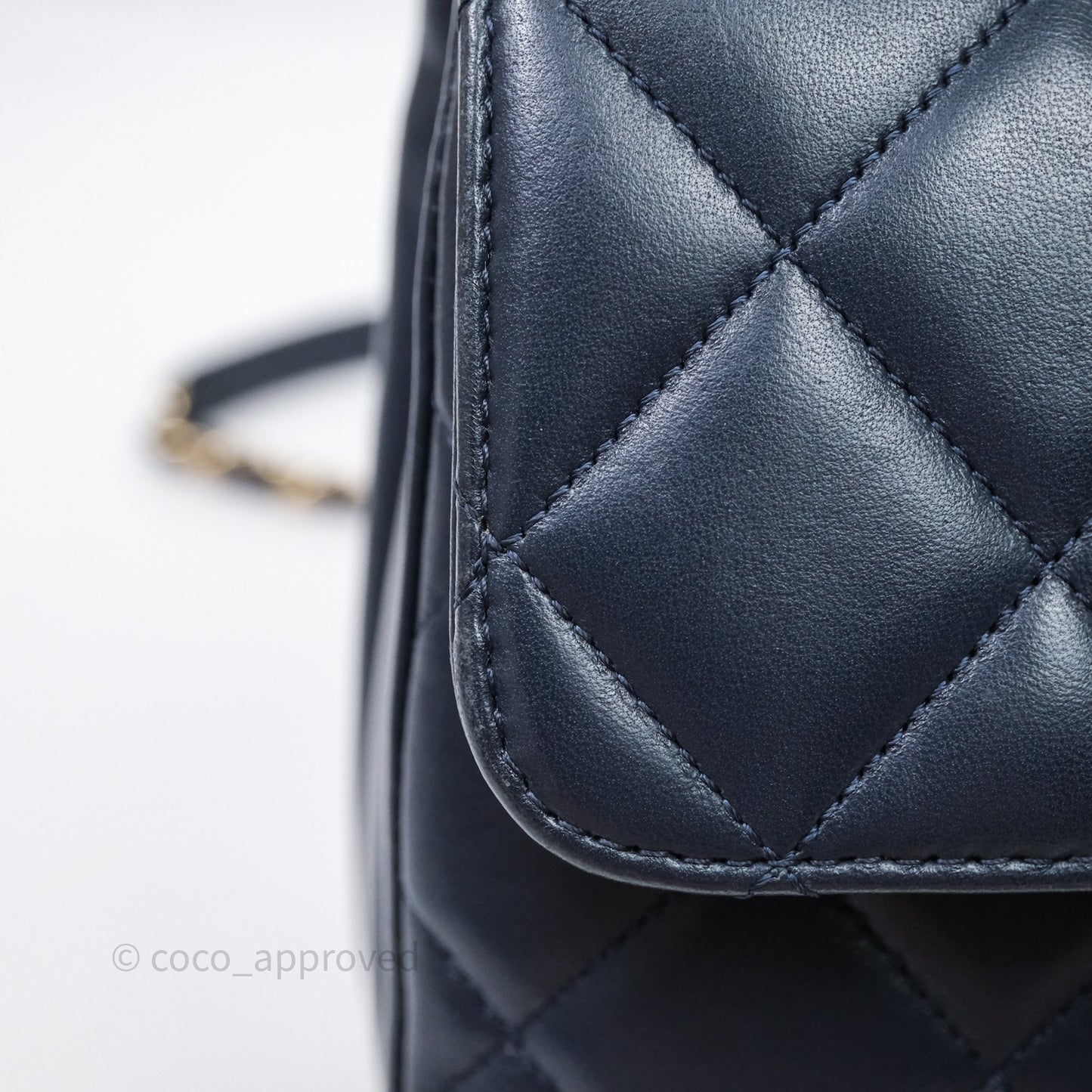 Chanel Small Trendy CC Navy Lambskin Gold Hardware