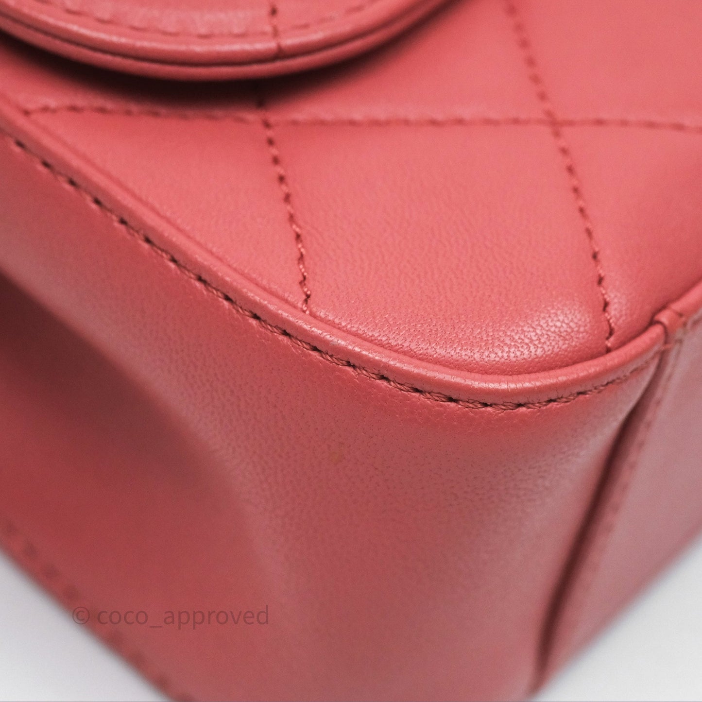 Chanel Quilted Small Chain Infinity Handle Bag Pink Lambskin Aged Gold Hardware