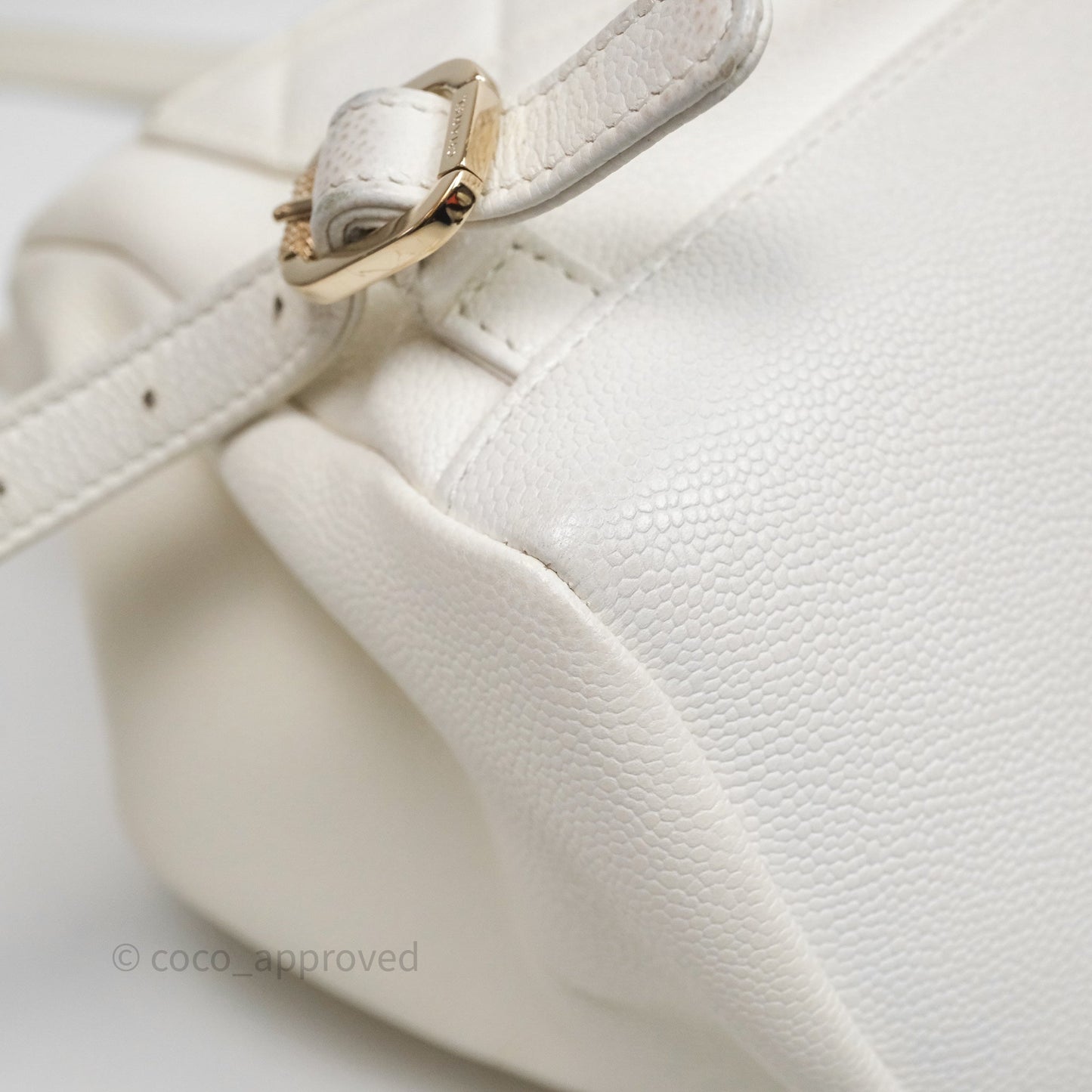 Chanel Quilted Business Affinity Backpack Ivory White Caviar Gold Hardware