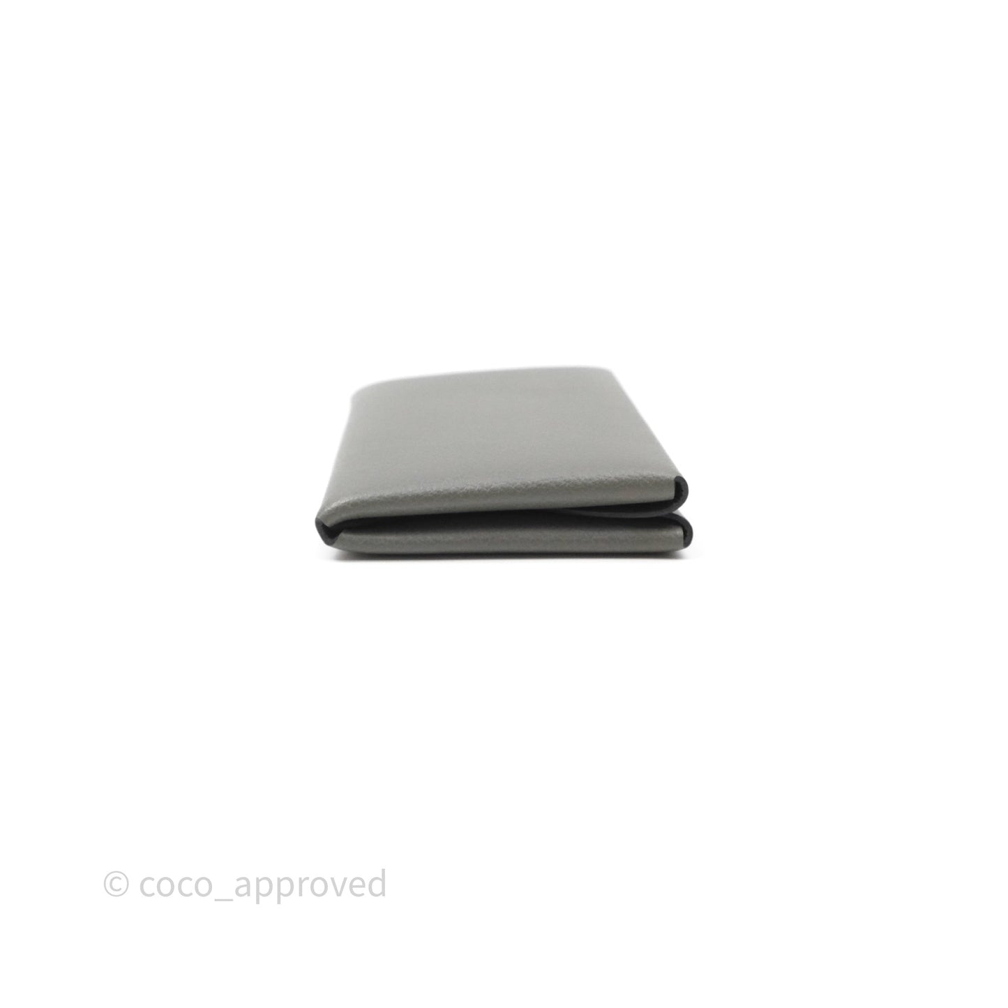 Hermès Calvi Duo Compact Card Holder Gris Meyer 0L Evercolor Palladium Hardware