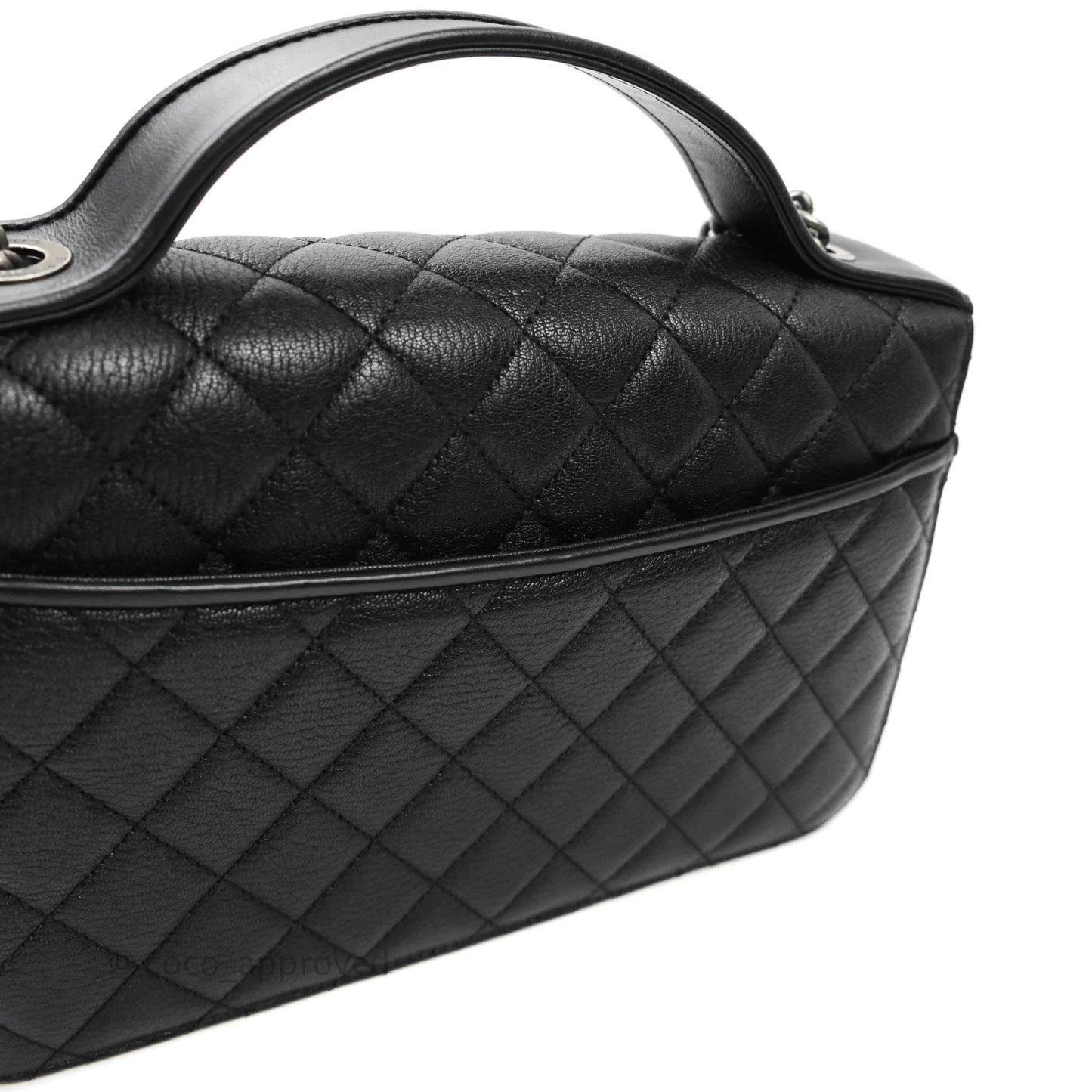 Chanel Small CC University Flap Bag Black Calfskin Ruthenium Hardware