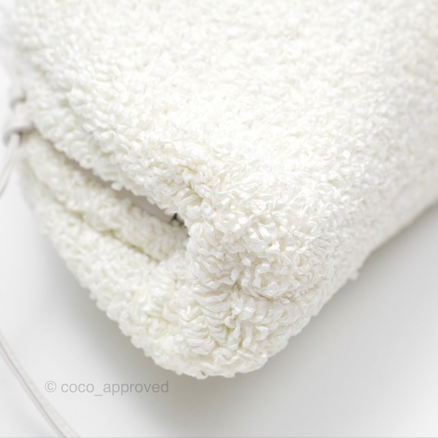 Bottega Veneta The Mini Pouch Boucle Raffia White