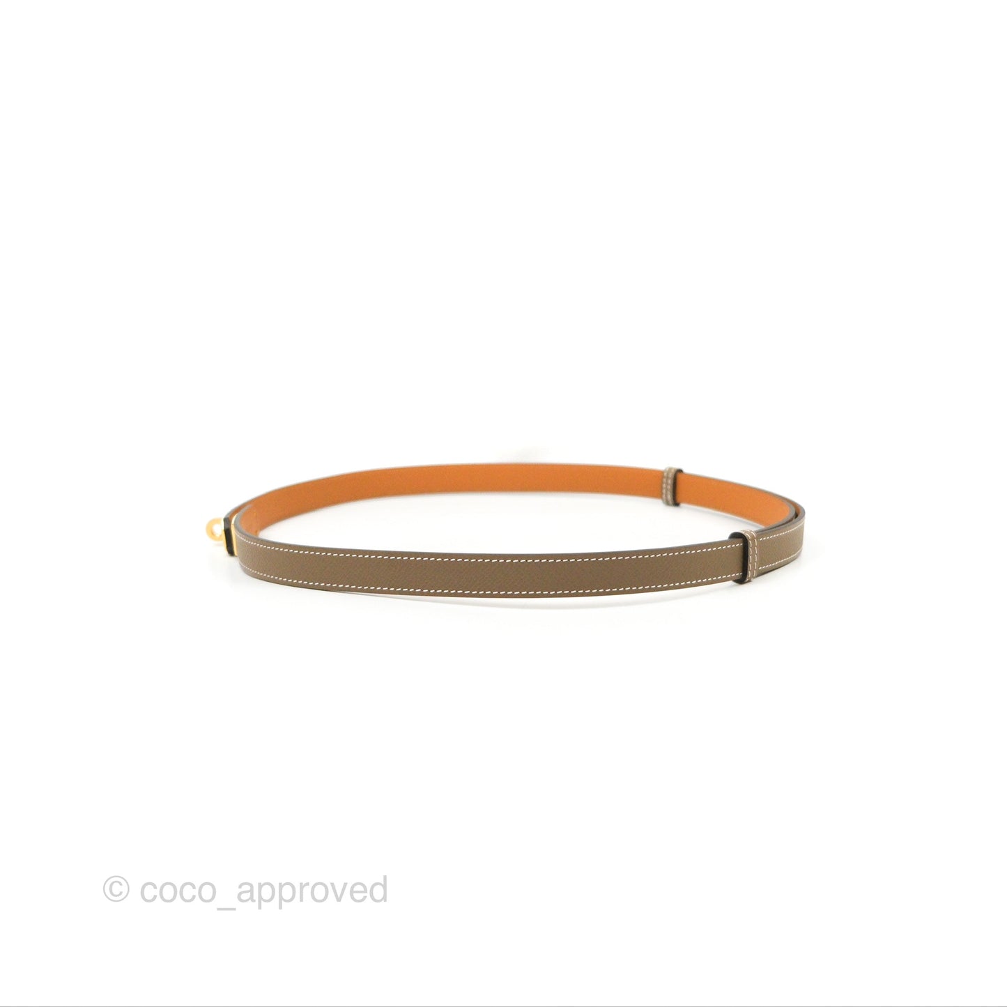 Hermès Kelly Buckle Belt Etoupe Epsom Gold Hardware