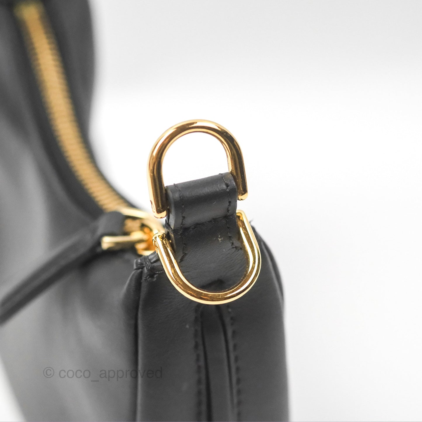 Fendi Nano Fendigraphy Hobo Bag Black Gold Hardware