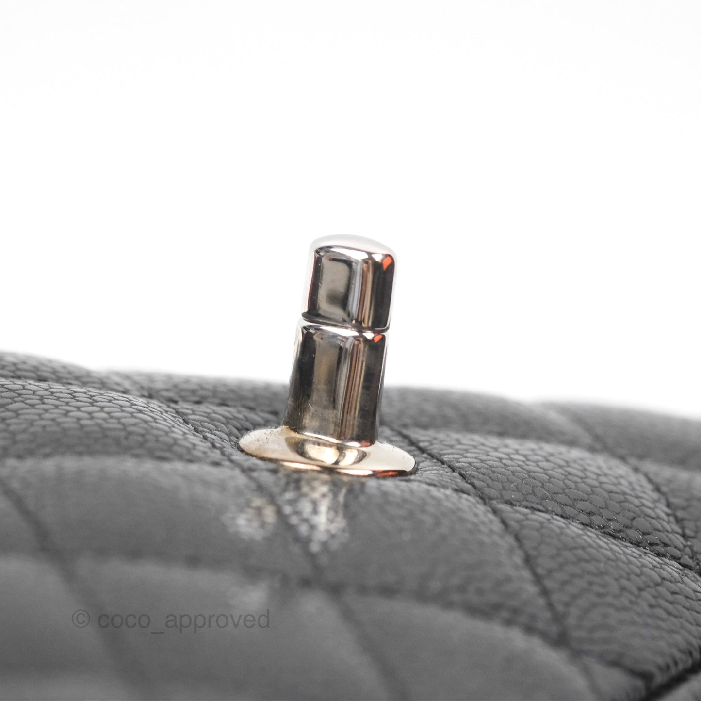 Chanel East West Flap Bag Black Caviar Silver Hardware