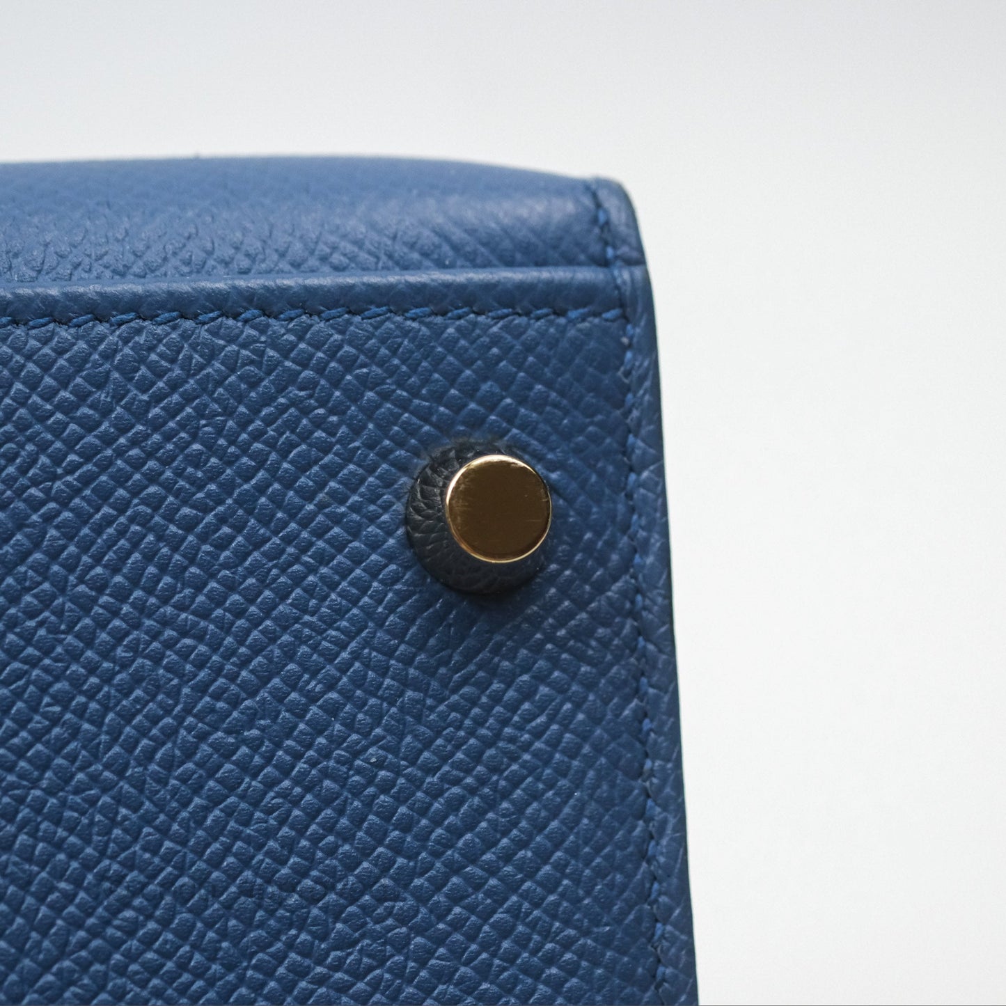 Hermès Sellier Kelly 28 Blue Epsom Gold Hardware