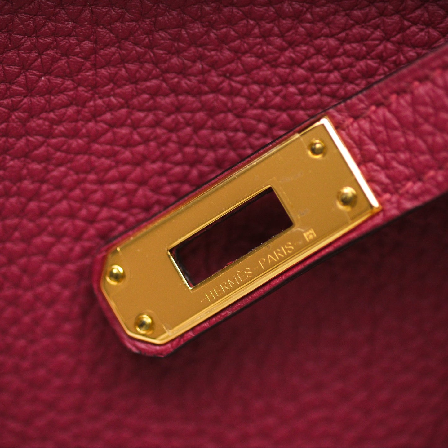 Hermès Birkin 25 Retourne Rouge Grenat K1 Togo Gold Hardware