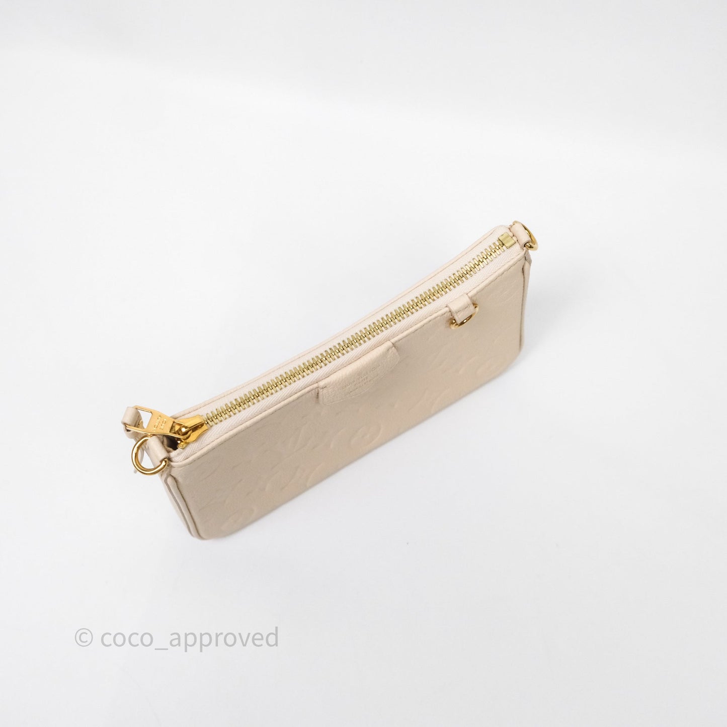 Louis Vuitton Easy Pouch On Strap Crème Monogram Empreinte Leather