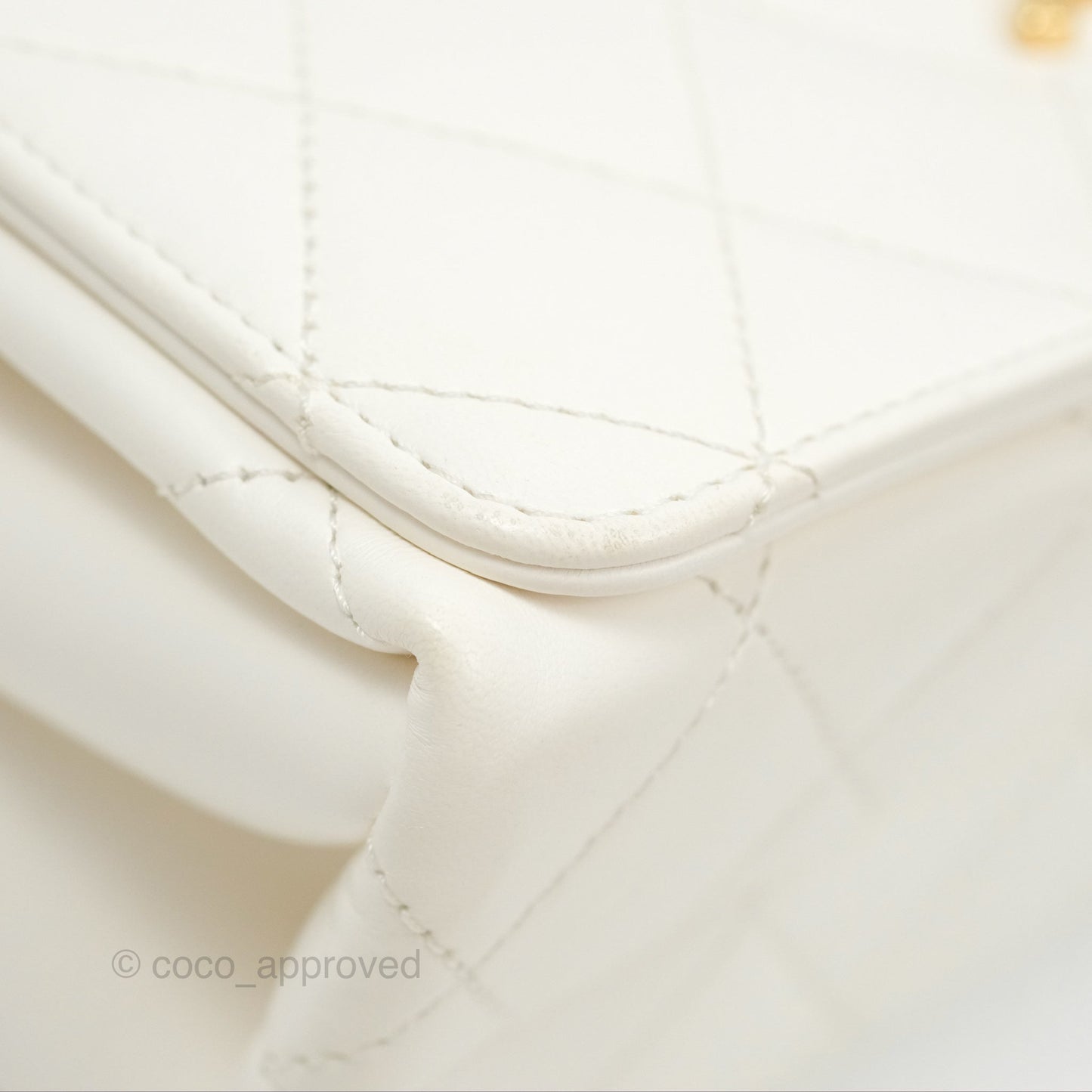 Chanel Mini Flap Bag with Enamel Charm Chain White Lambskin Gold Hardware