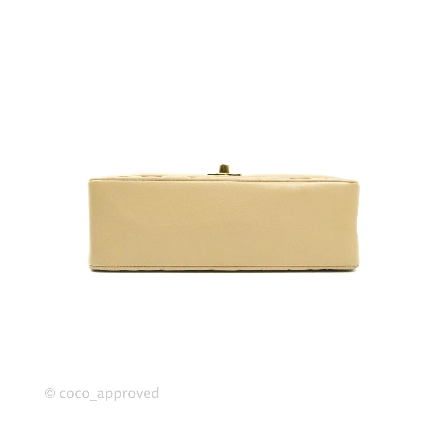 Chanel Vintage Small Quilted Classic Diana Flap Bag Beige Lambskin 24K Gold Hardware
