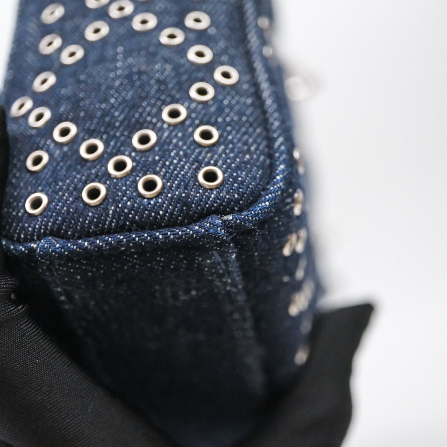 Christian Dior Medium Lady D-Joy Denim Eyelet Silver Hardware