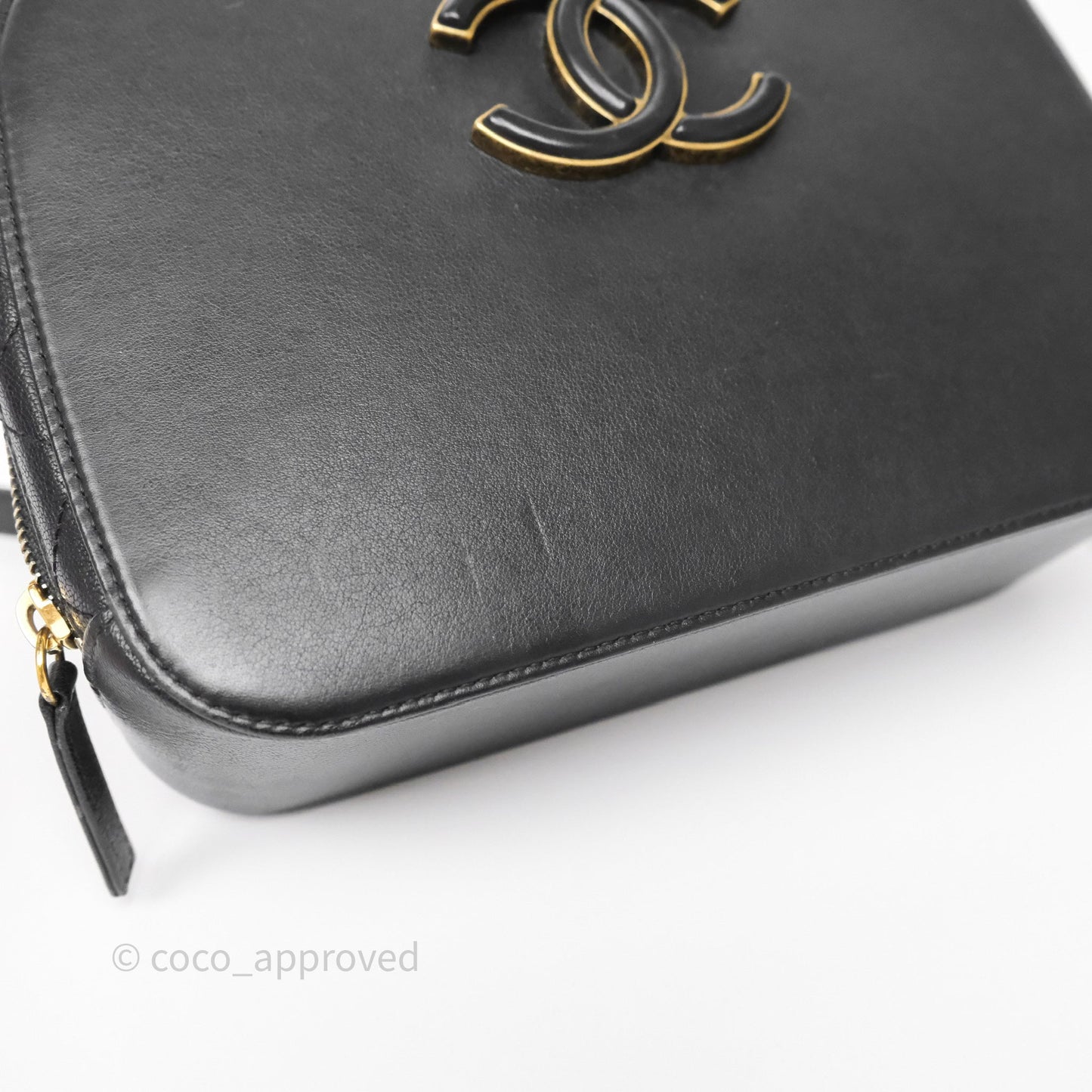 Chanel Coco Curve Vanity Black Calfskin & Goatskin Antique Gold Hardware