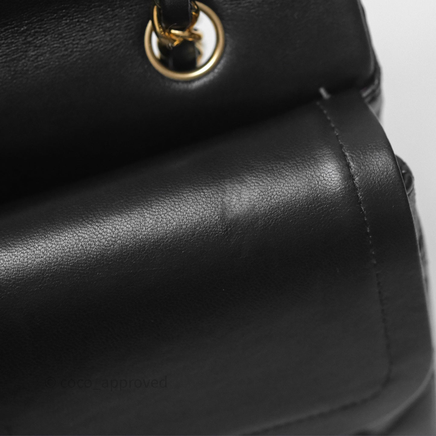 Chanel Classic M/L Medium Flap Quilted Black Lambskin Gold Hardware