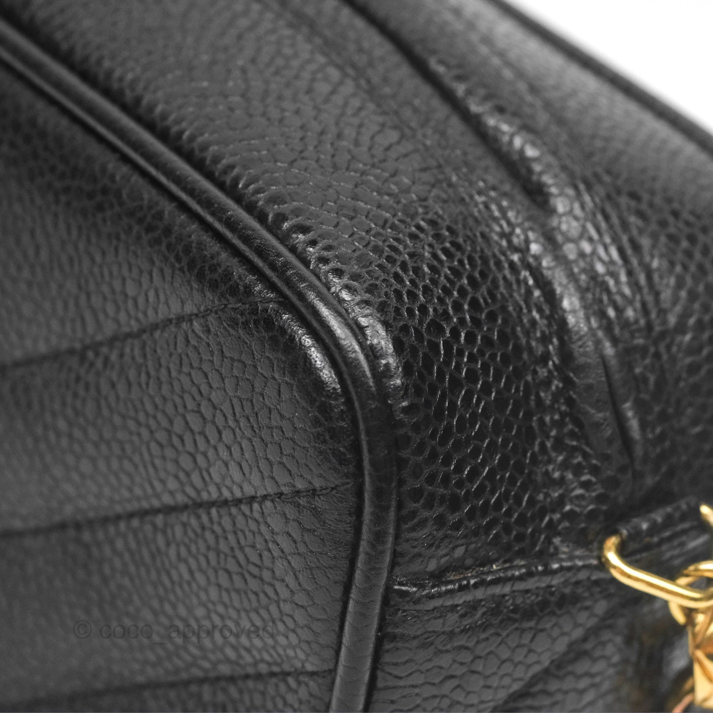Chanel Vintage Small Camera Bag Black Caviar Gold Hardware