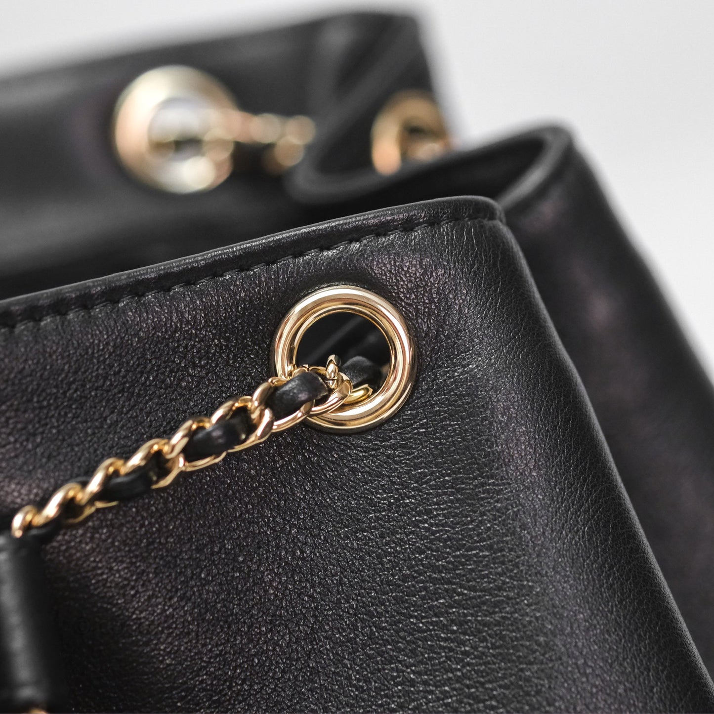 Chanel Quilted Large Duma Drawstring Backpack Black Calfskin